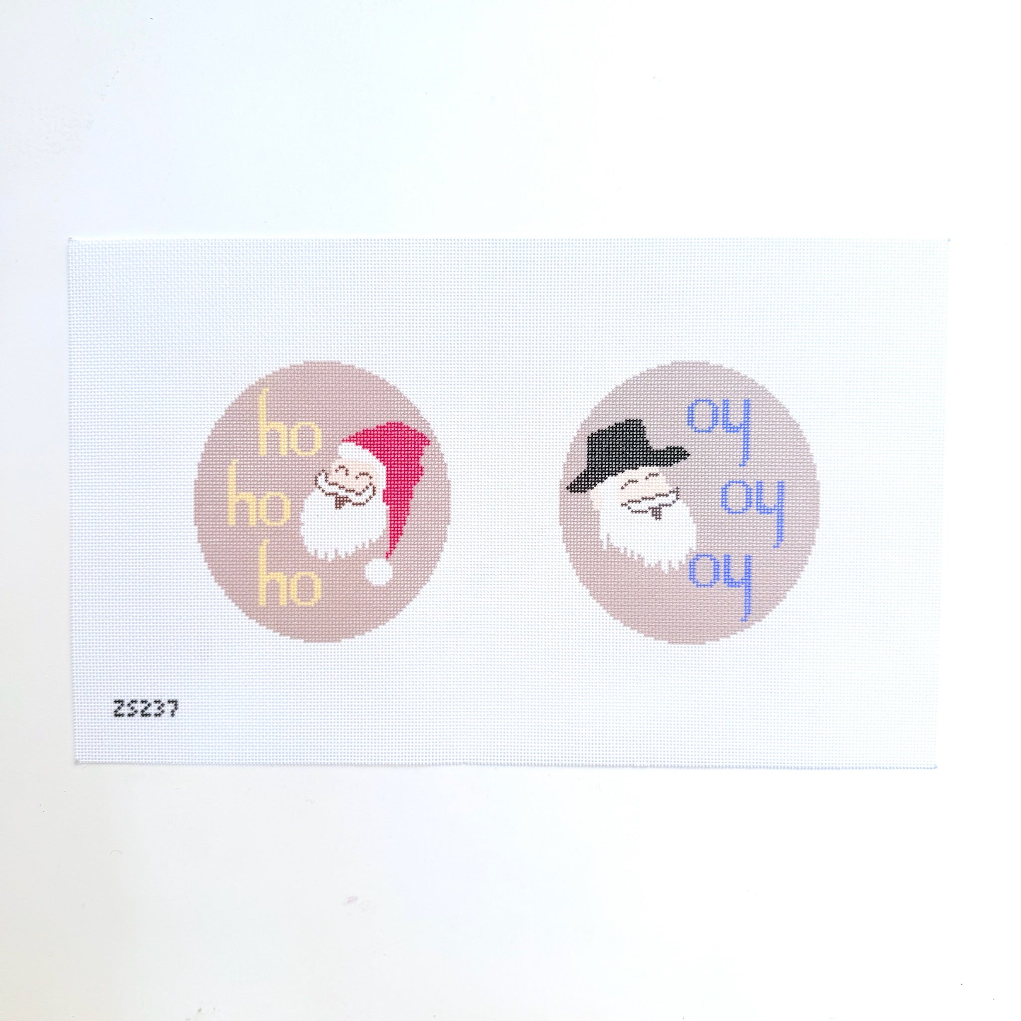 Ho Ho Ho Oy Oy Oy Double Sided Needlepoint Canvas - KC Needlepoint