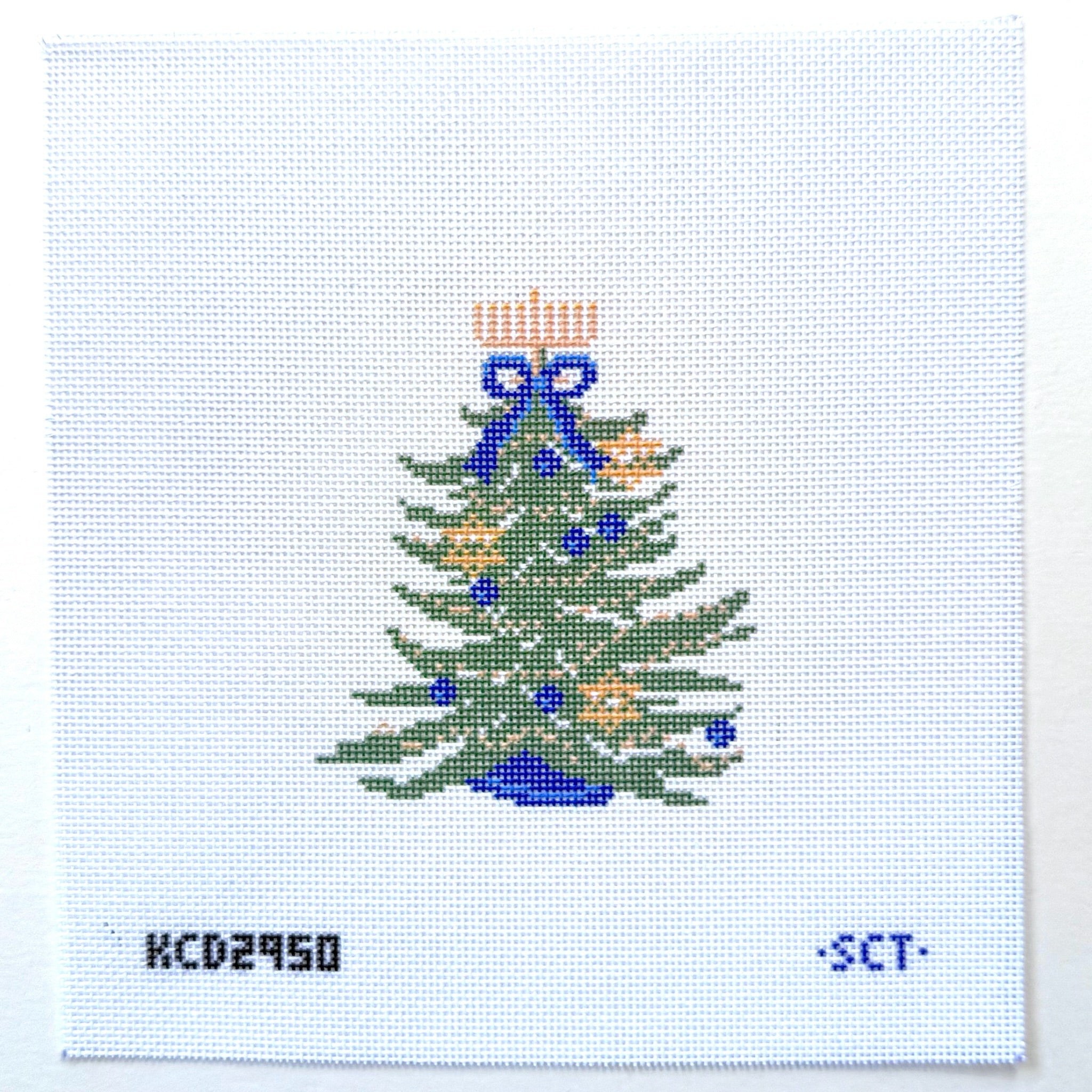 Chrismukkah Tree Needlepoint Canvas - KC Needlepoint