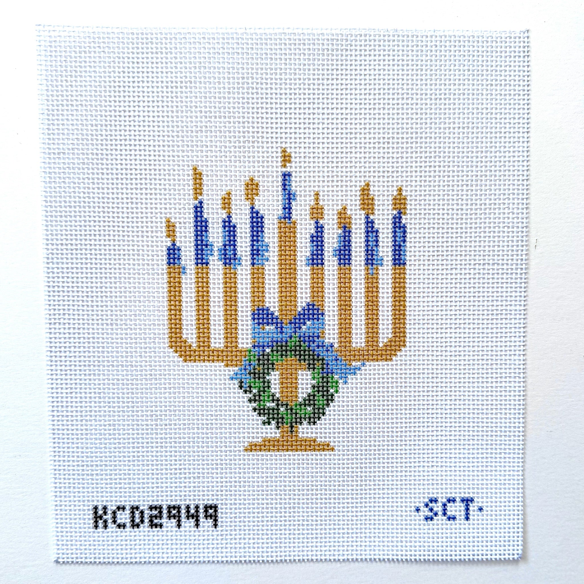 Chrismukkah Menorah Needlepoint Canvas - KC Needlepoint
