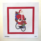 Bicycle Santa Pillow Needlepoint Canvas - KC Needlepoint