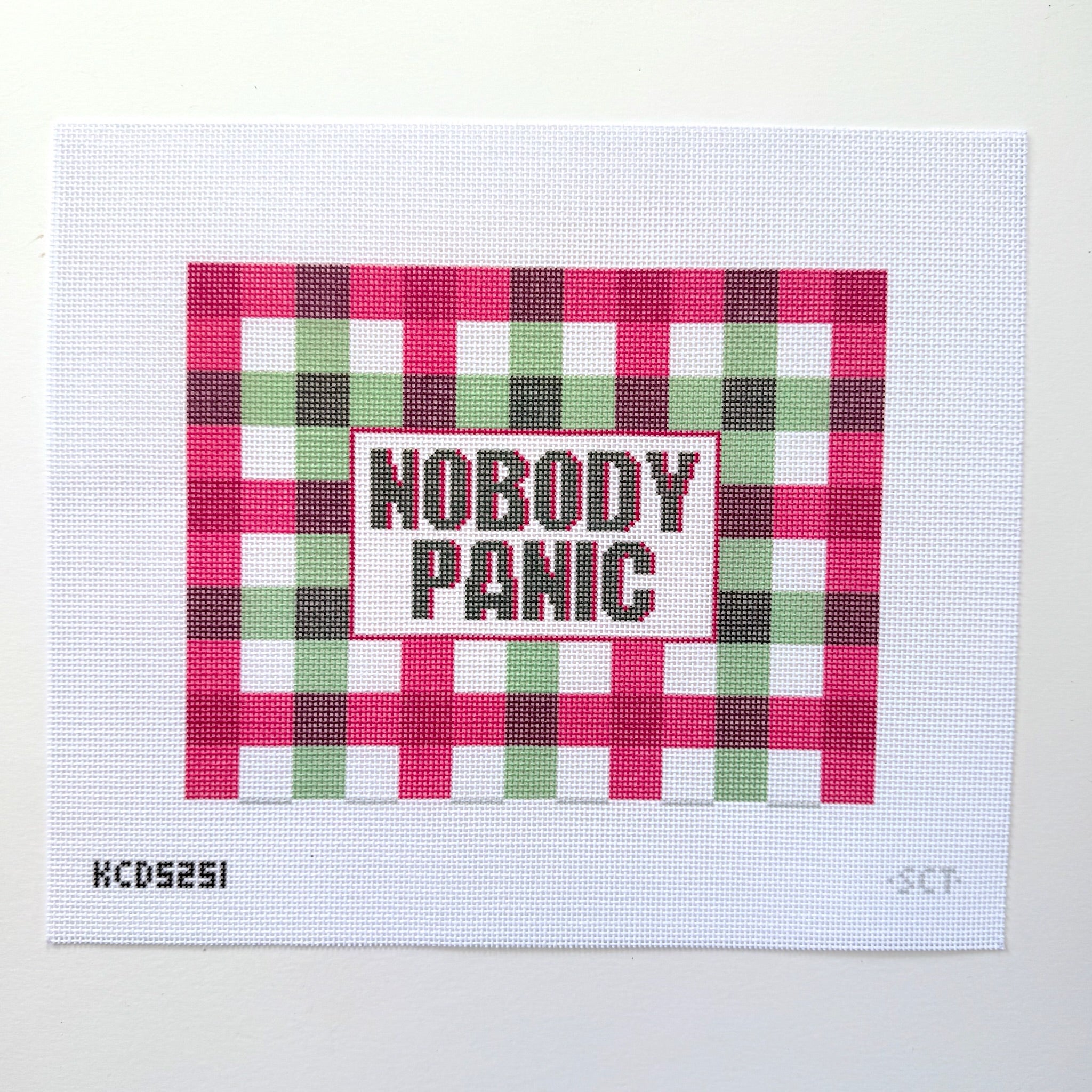 Nobody Panic - Holiday Needlepoint Canvas - KC Needlepoint