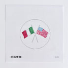 Italian American Flags Needlepoint Canvas - KC Needlepoint