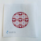 Valentine's Gingham Round Canvas - KC Needlepoint