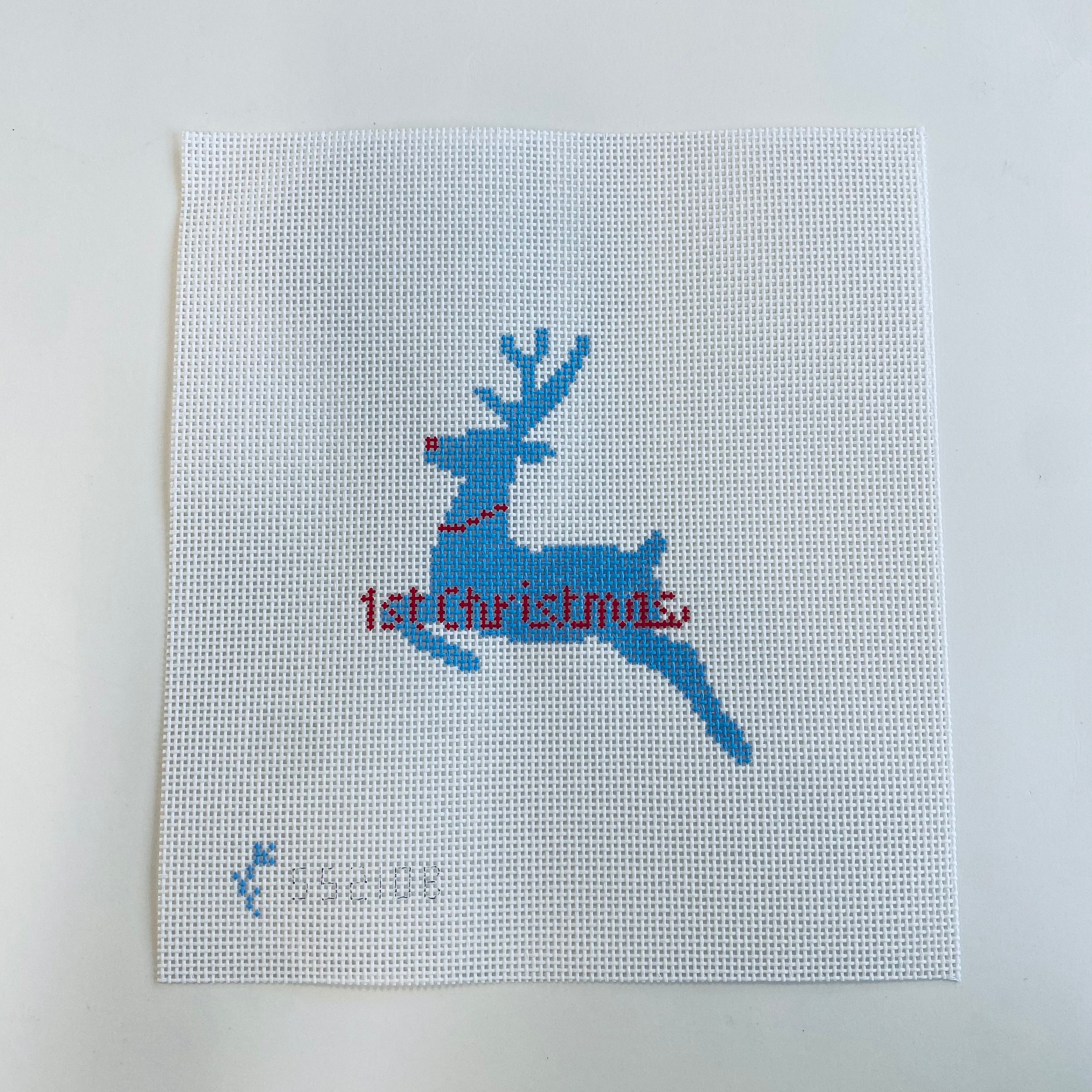 First Christmas Reindeer Canvas - KC Needlepoint