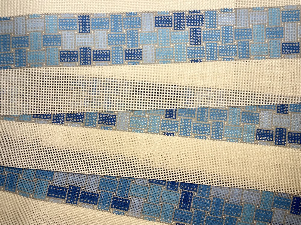 Denim Ribbon Crossbody Canvas | KC Needlepoint