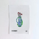 Blue Plaid Golf Club Ornament Canvas - KC Needlepoint