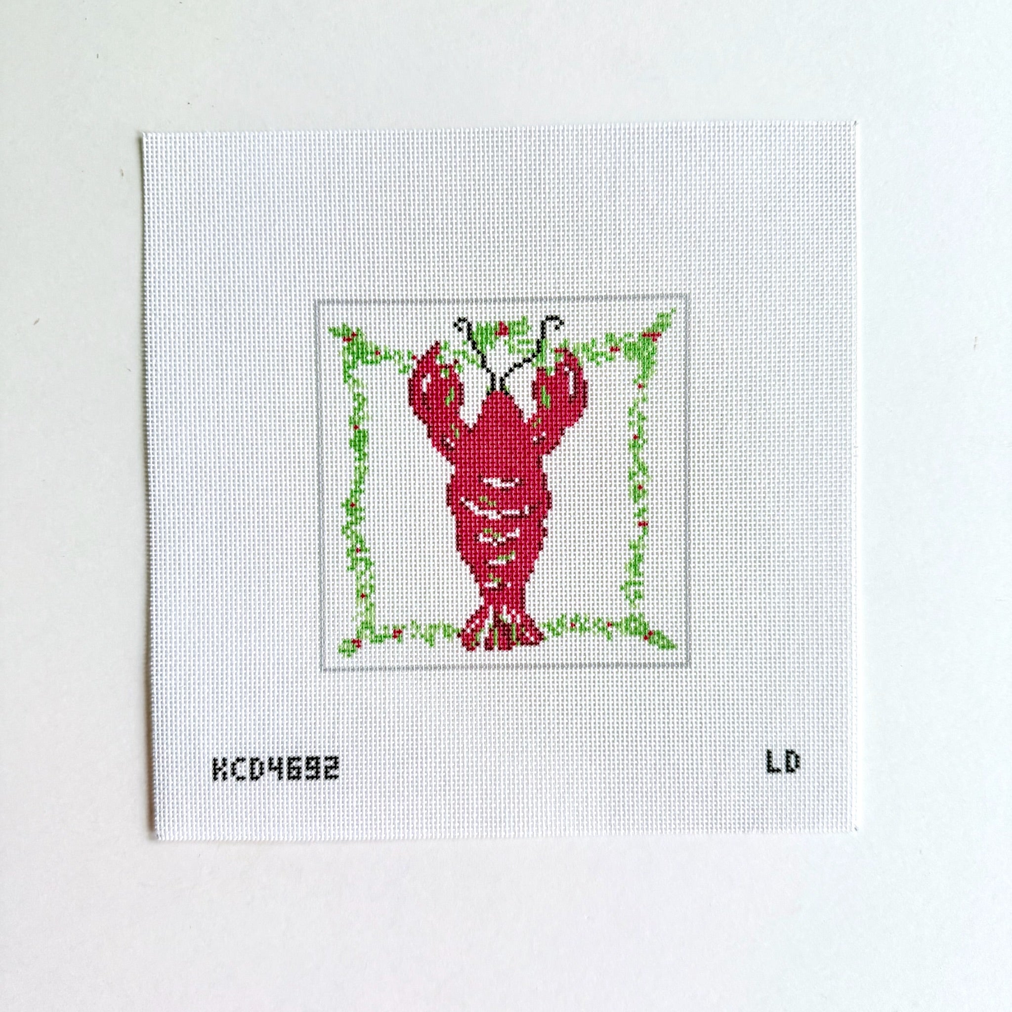 Holiday Lobster Canvas - KC Needlepoint