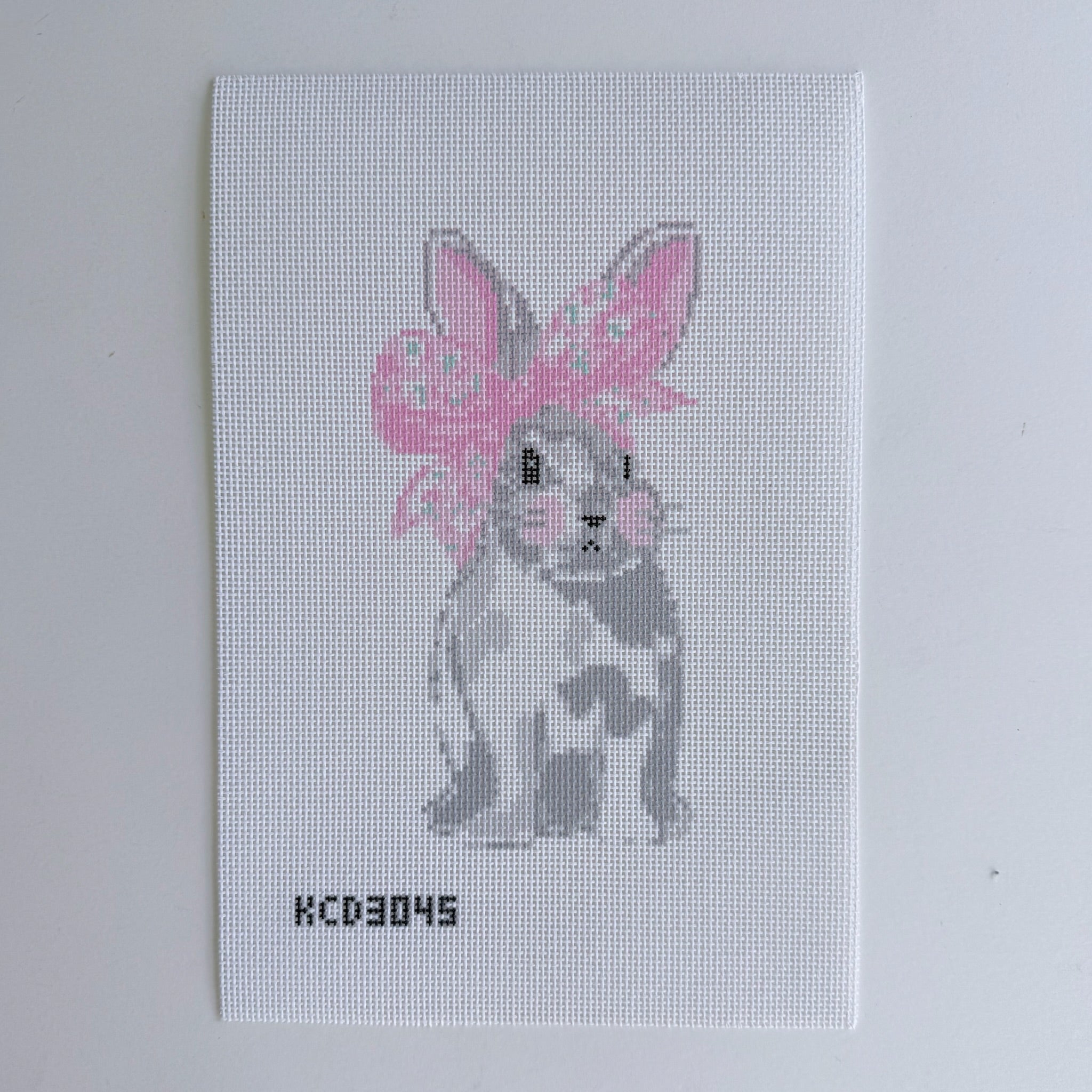 Bunny with Bow Canvas - KC Needlepoint