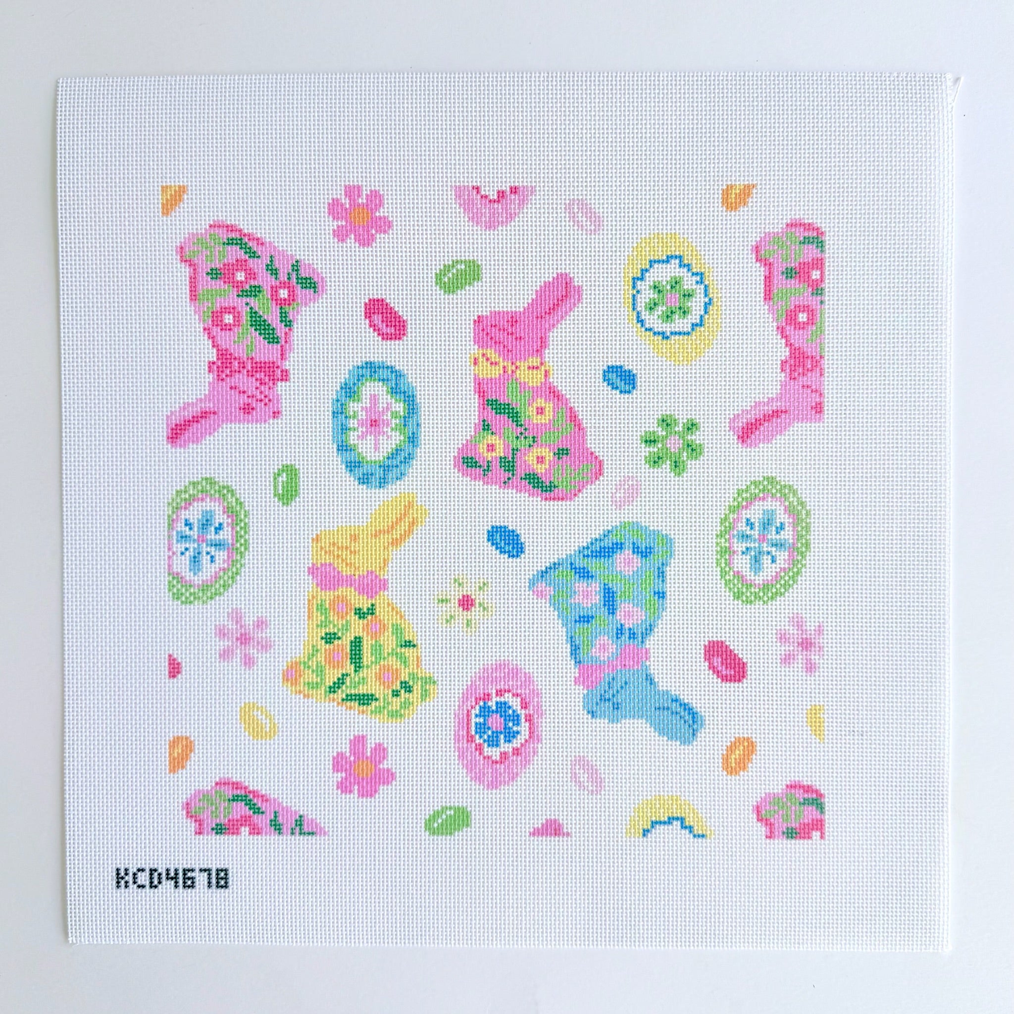 Chocolate Bunny Pattern Canvas - KC Needlepoint