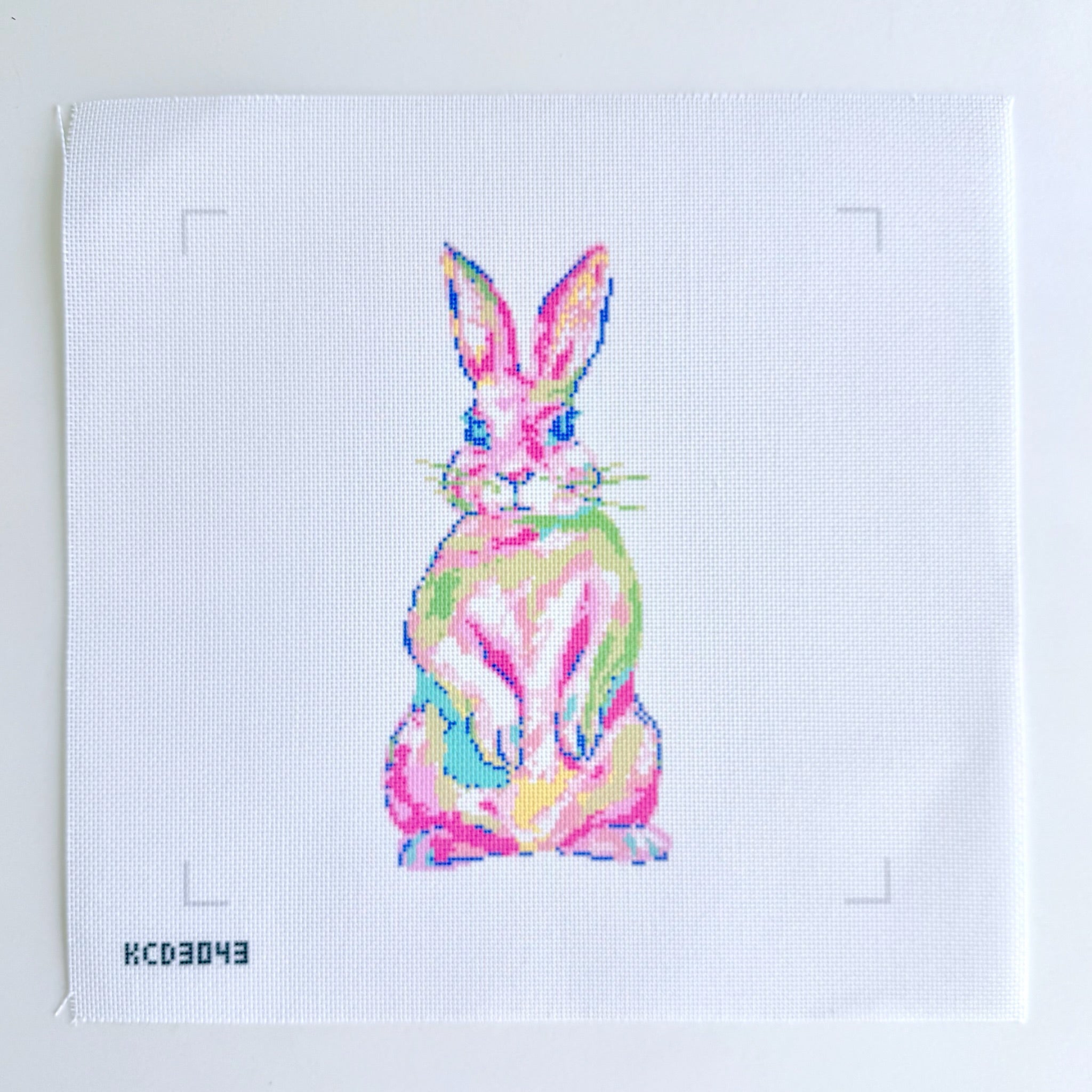 Tie Dye Bunny Canvas - KC Needlepoint