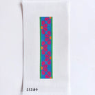 Pink Daises on Blue Key Fob/Bookmark Canvas - KC Needlepoint