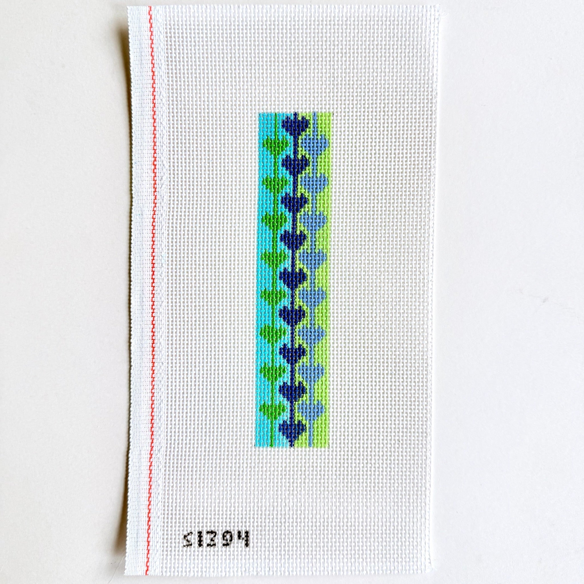 Blue and Green Hearts Key Fob/Bookmark Canvas - KC Needlepoint