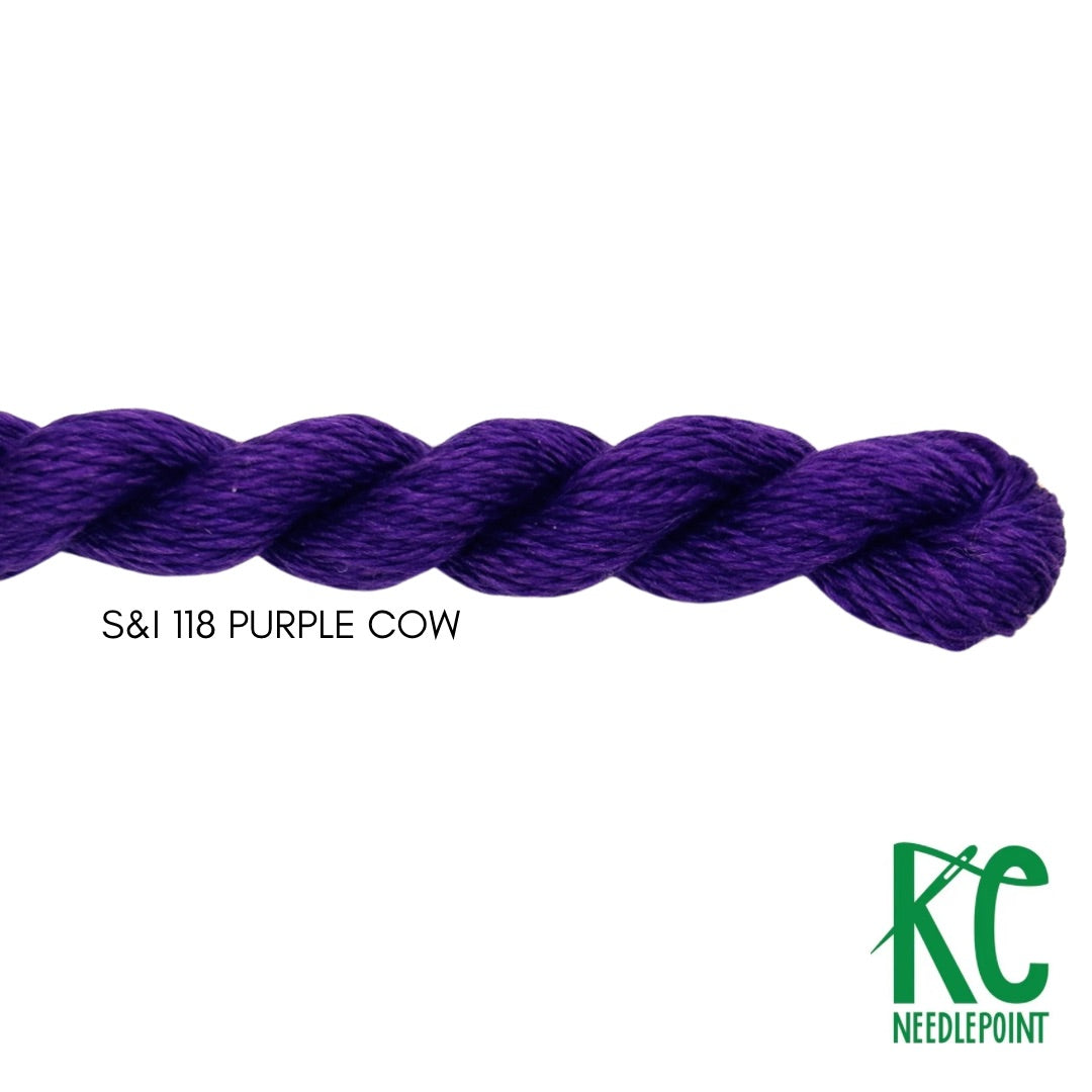 Silk & Ivory 118 Purple Cow - KC Needlepoint