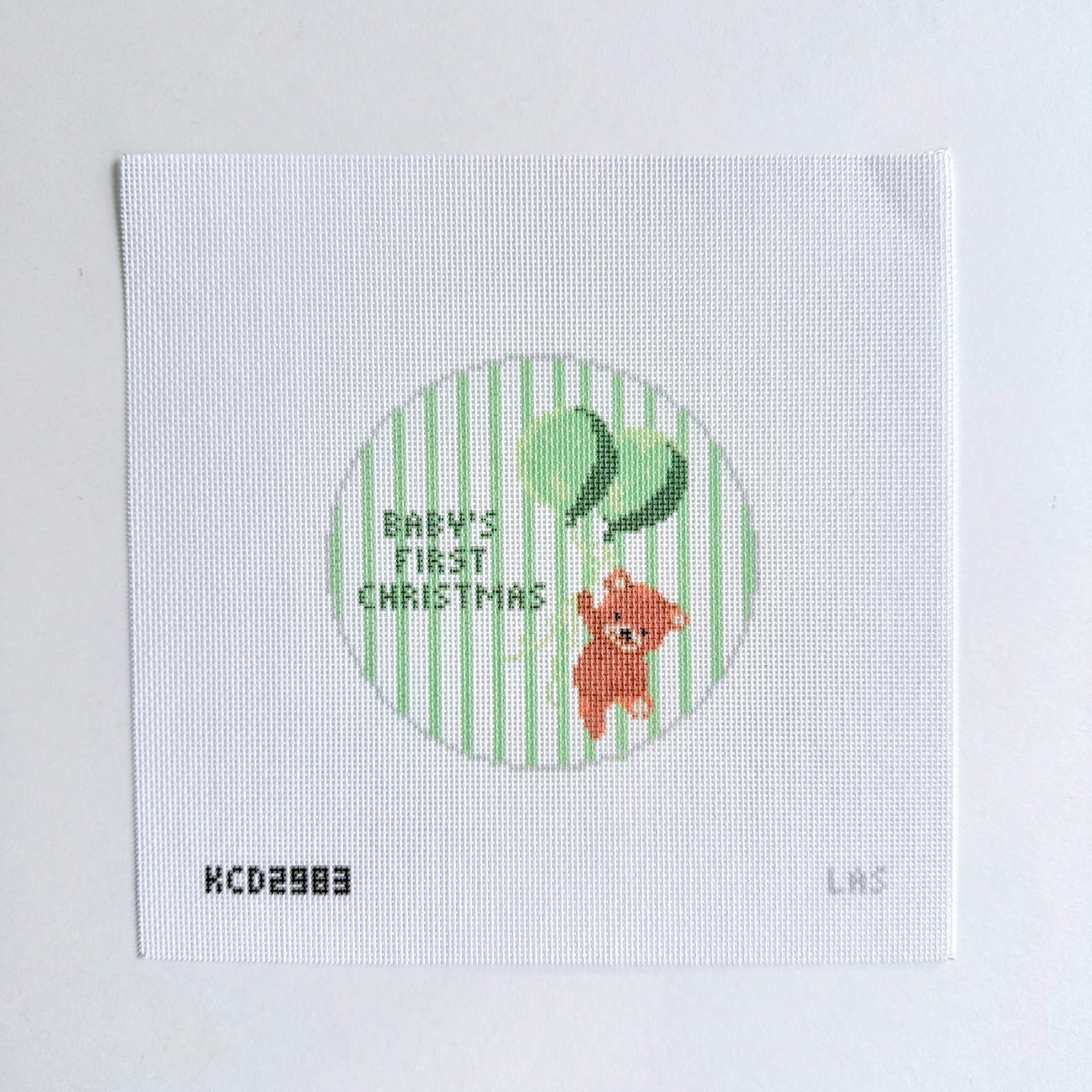 Baby's First Christmas Round Canvas - KC Needlepoint