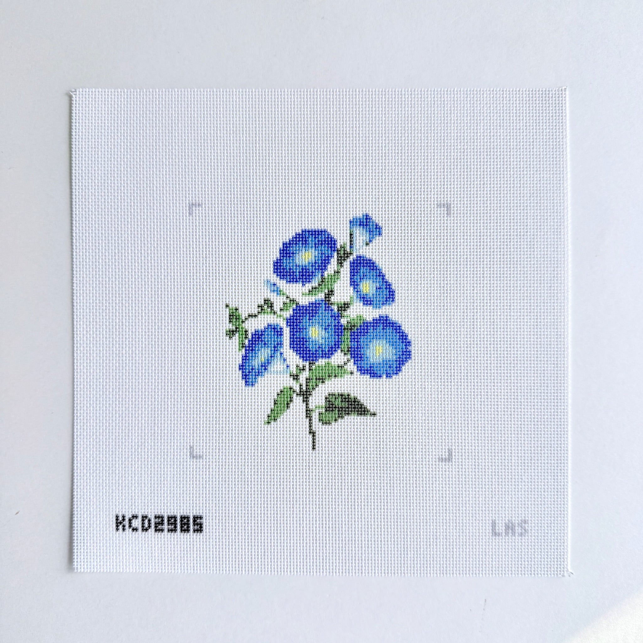Blue Flowers Canvas - KC Needlepoint