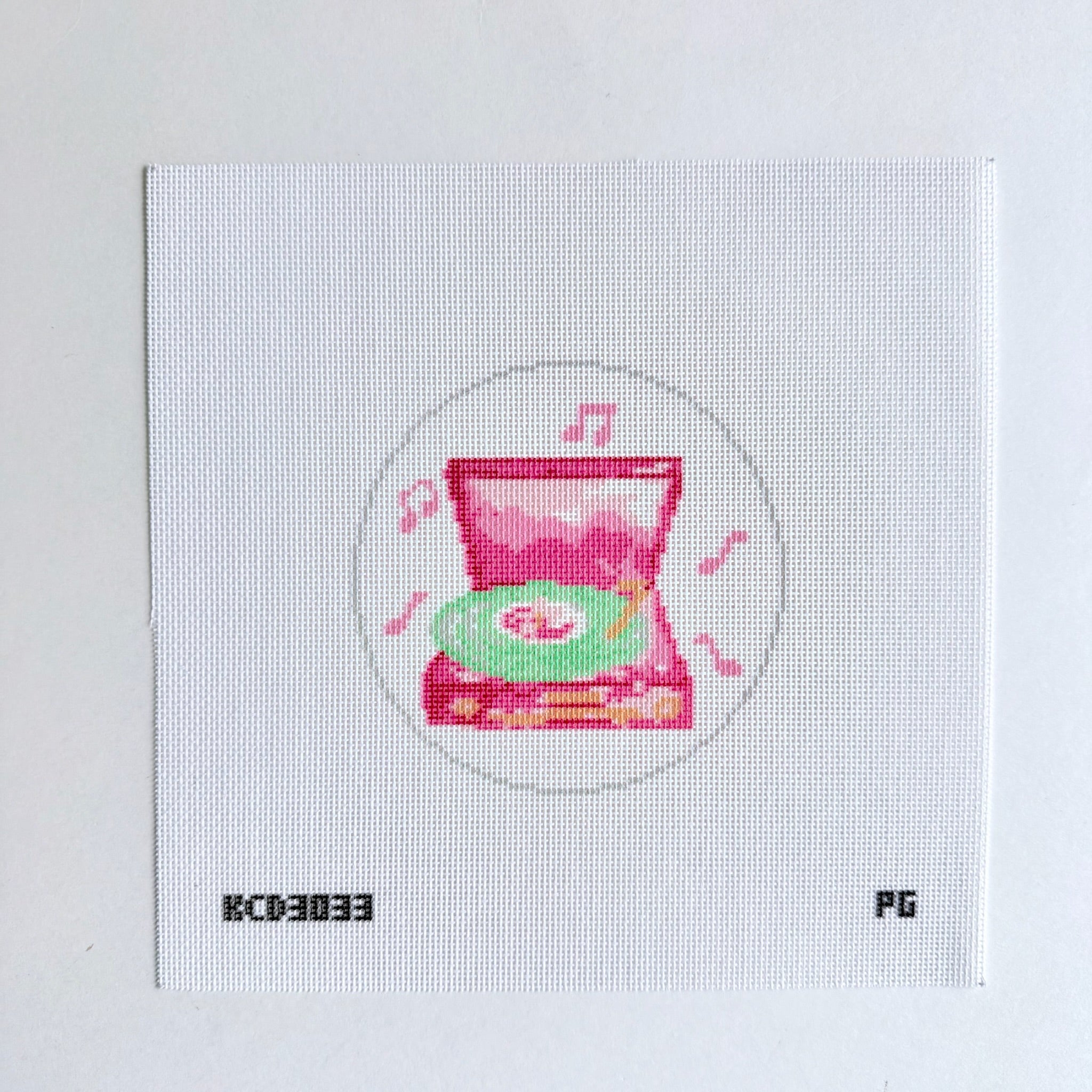 Record Player Ornament Canvas - KC Needlepoint