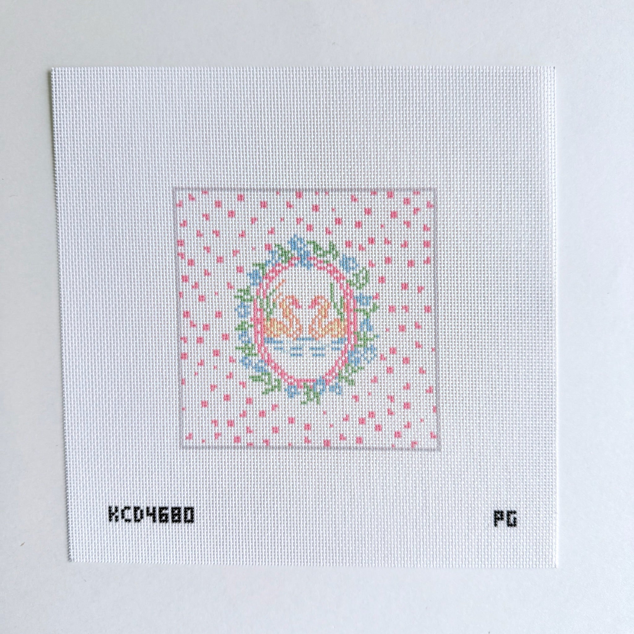 Swan Square Canvas - KC Needlepoint