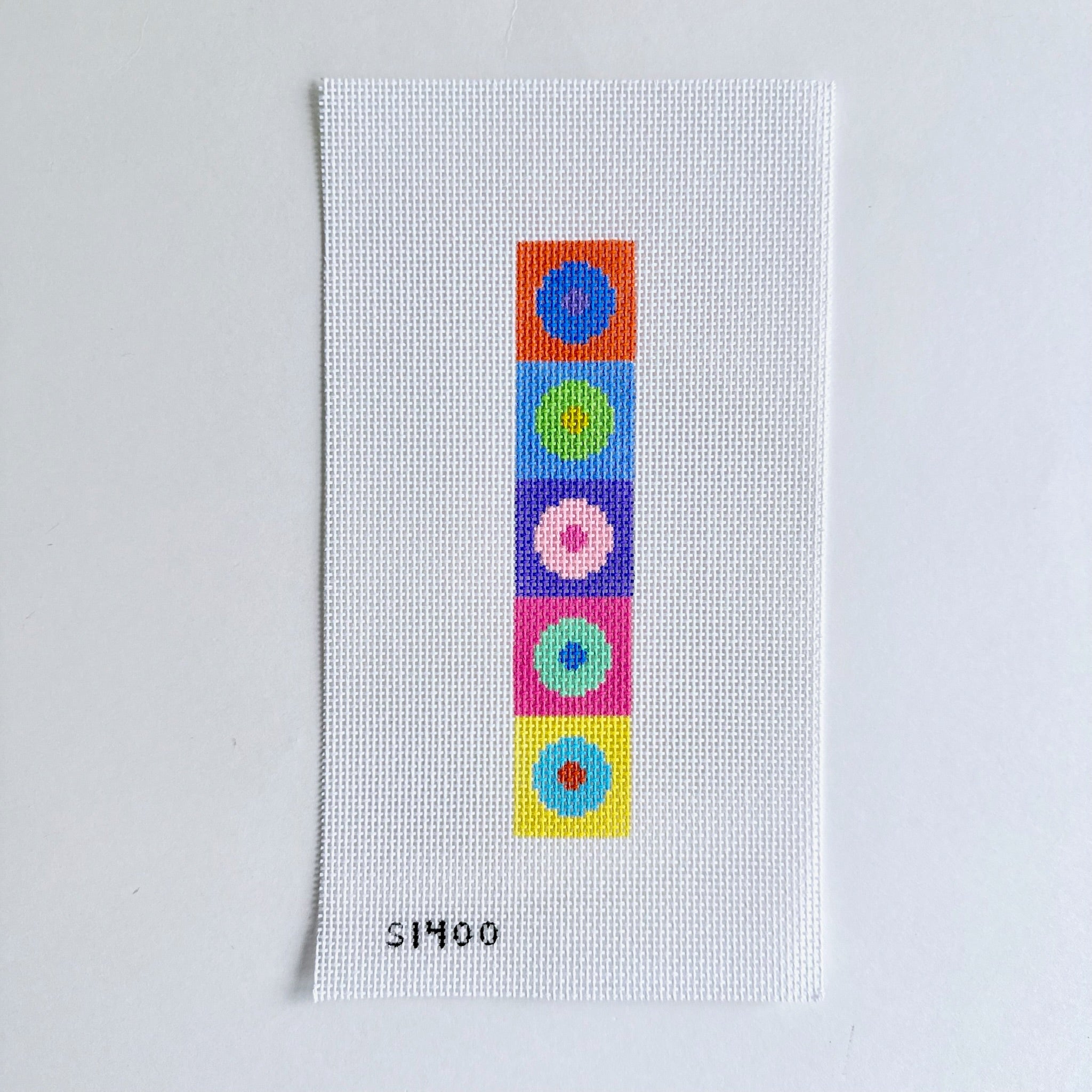 Mulitcolored Dots Key Fob/Bookmark Canvas - KC Needlepoint