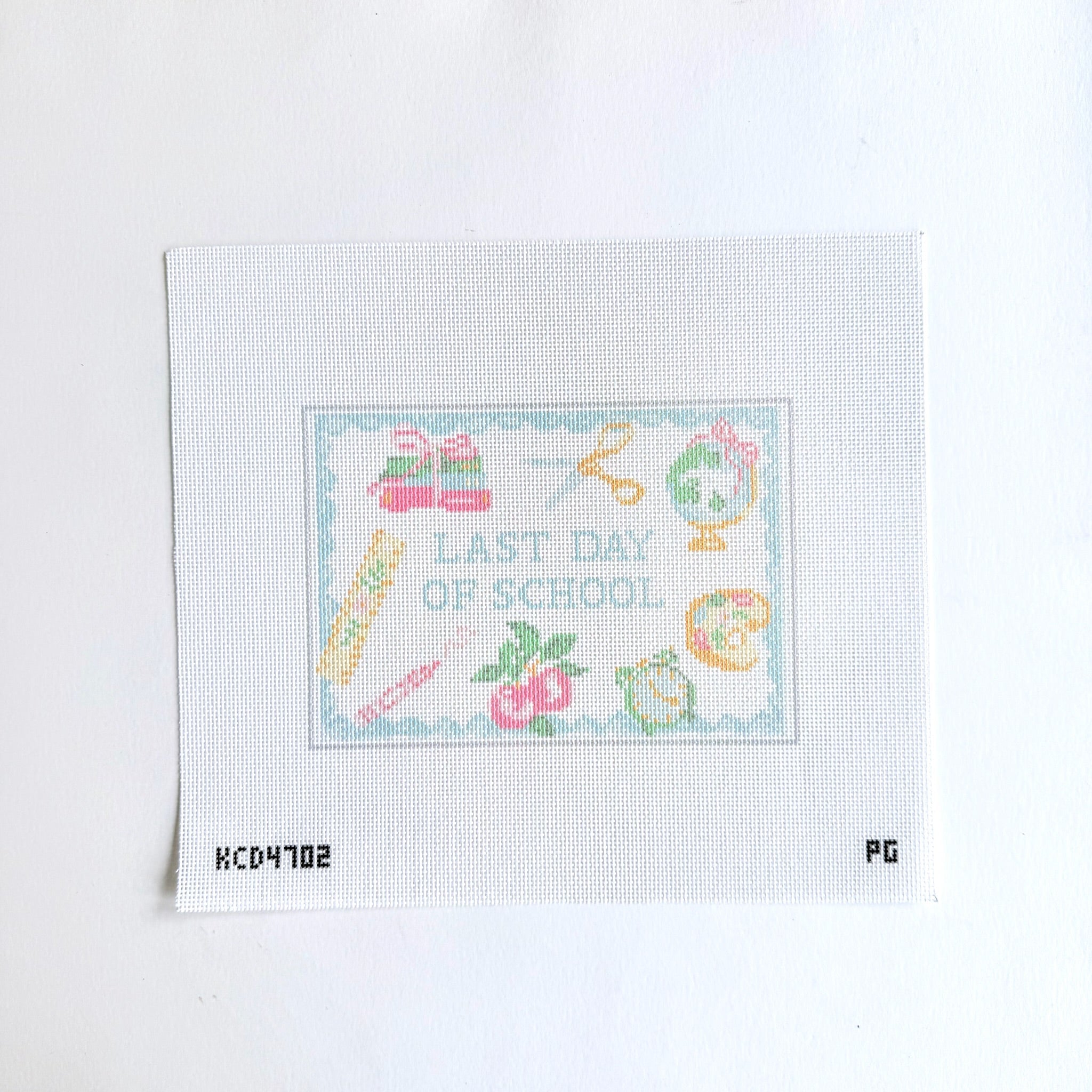Last Day of School Sign Canvas - KC Needlepoint