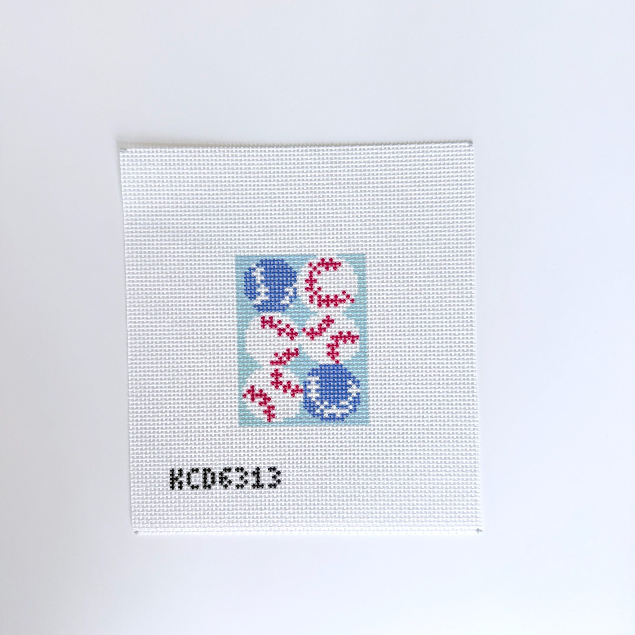 Baseball Bag Tag Canvas - KC Needlepoint