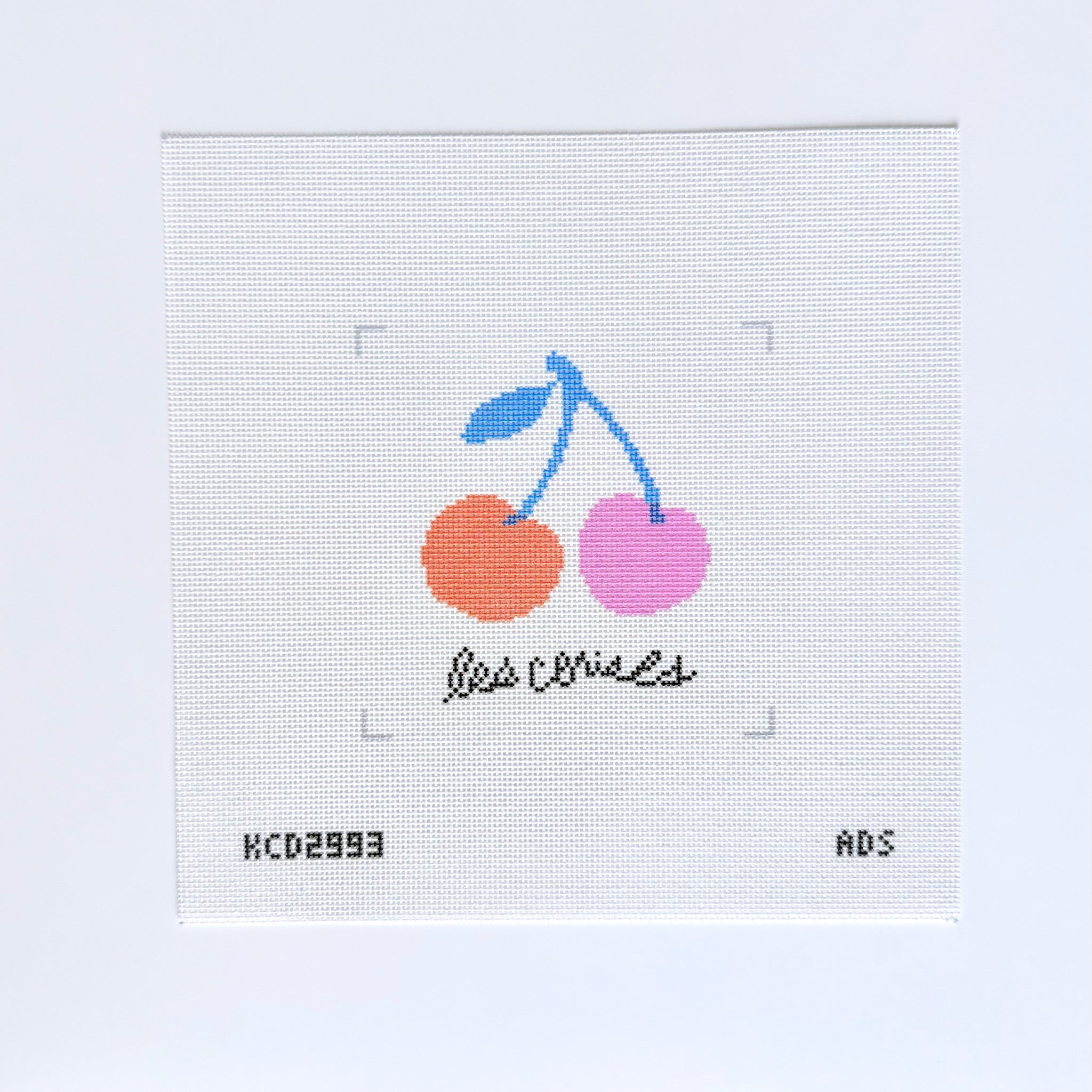 Les Cerises Square Canvas - KC Needlepoint