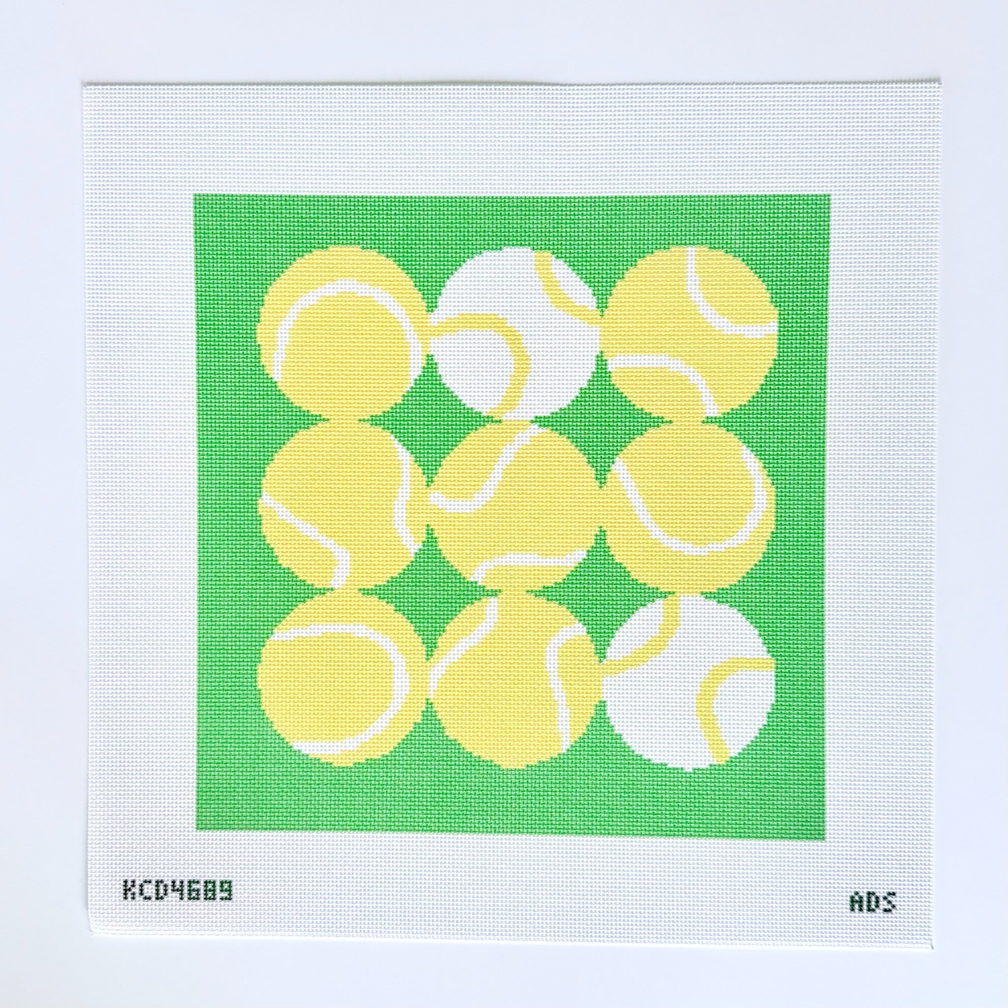 Tennis Square Canvas - KC Needlepoint