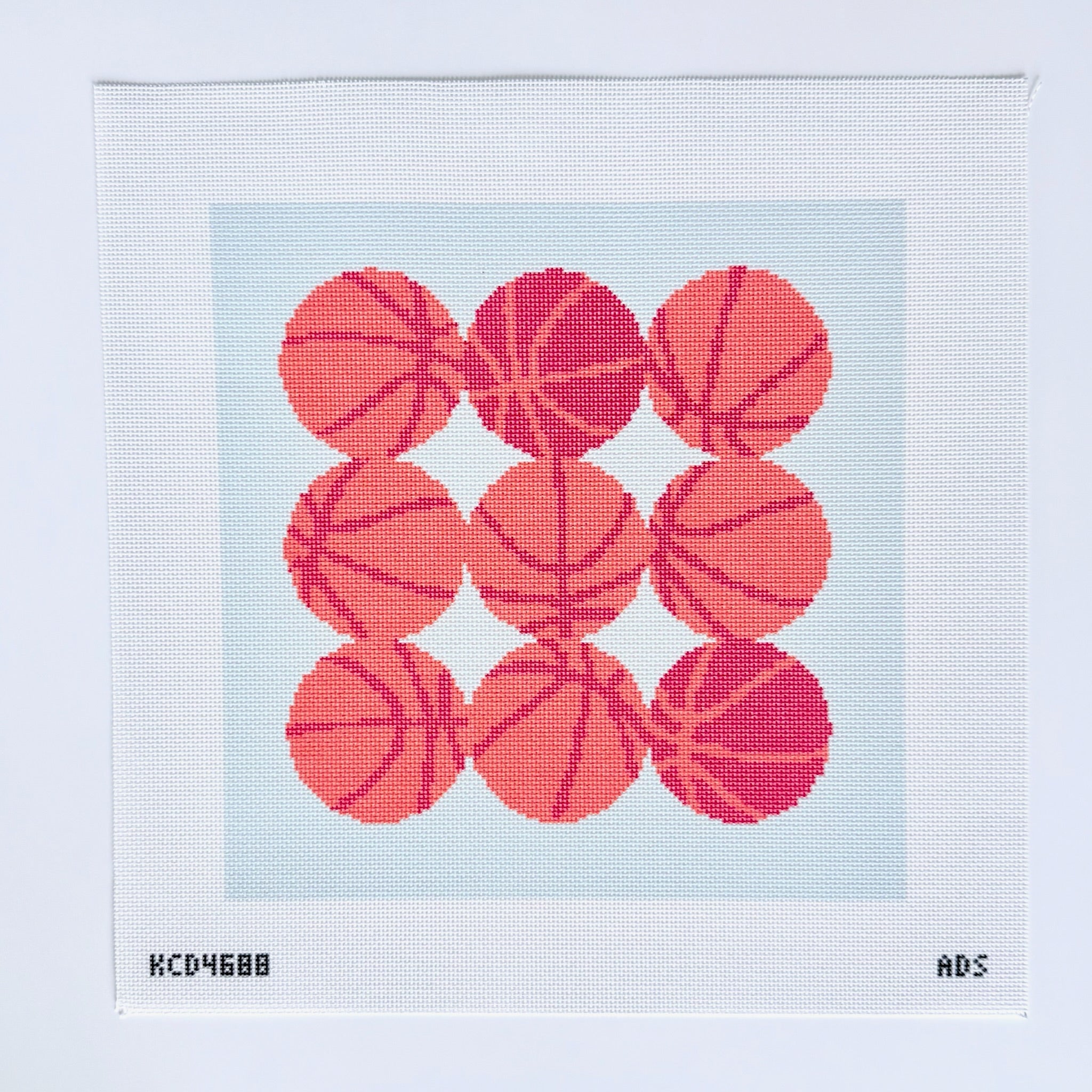 Basketball Square Canvas - KC Needlepoint