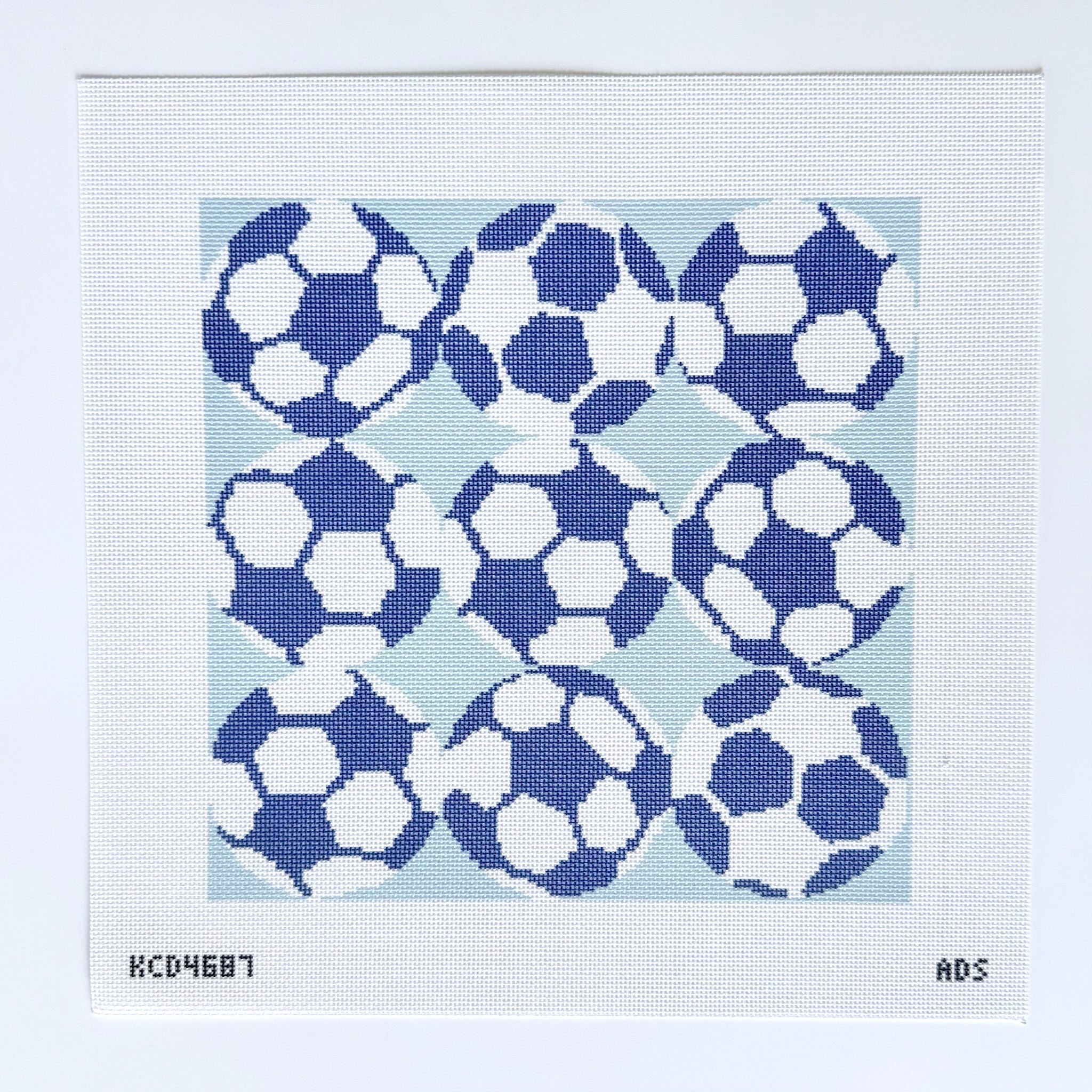 Soccer Square Canvas - KC Needlepoint