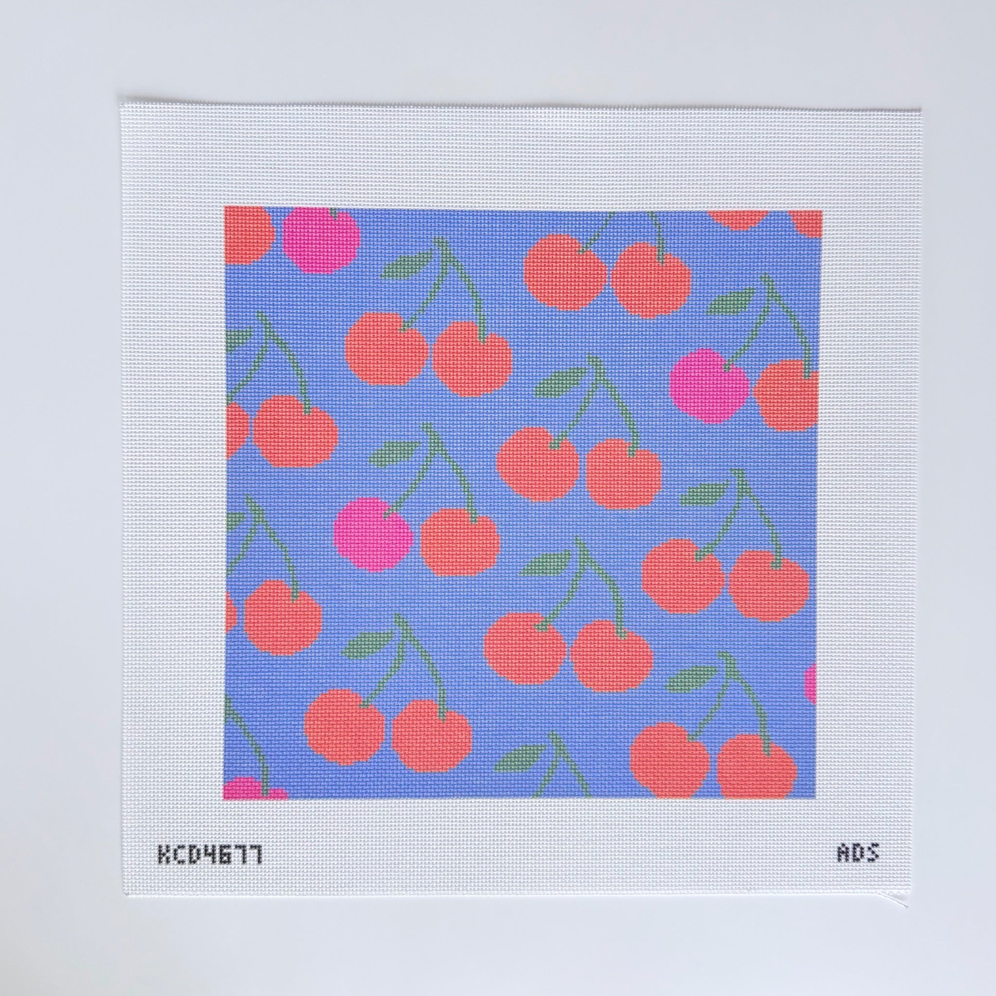 Cherries Square Canvas - KC Needlepoint