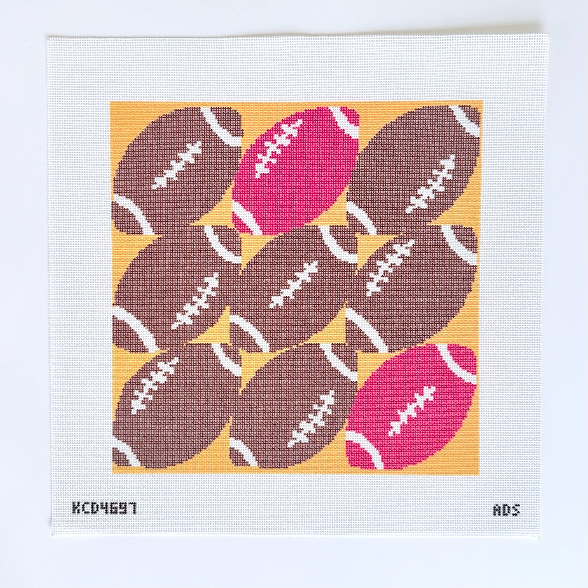 Football Square Canvas - KC Needlepoint