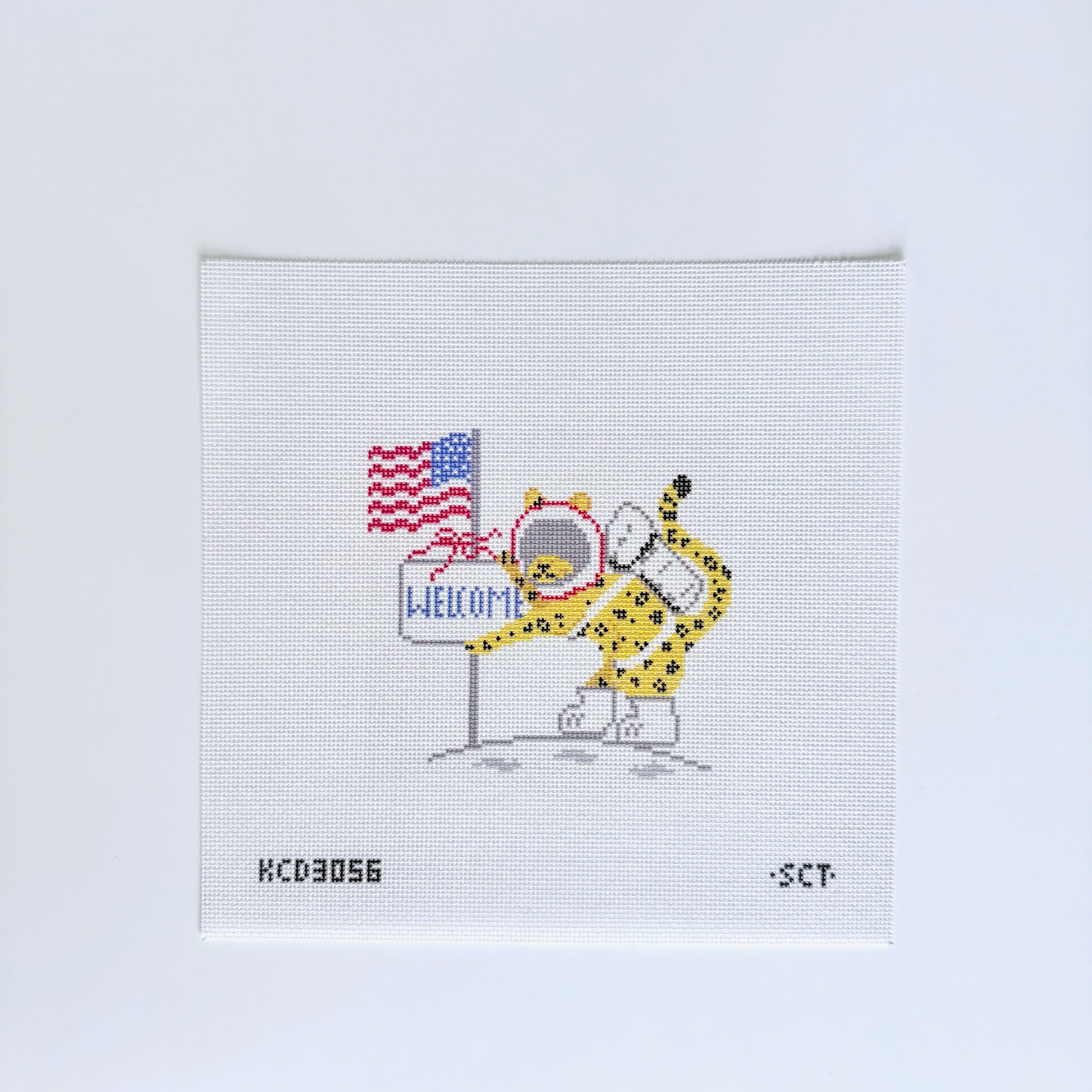 Dolce Vita Moon Landing Leopard Canvas - KC Needlepoint