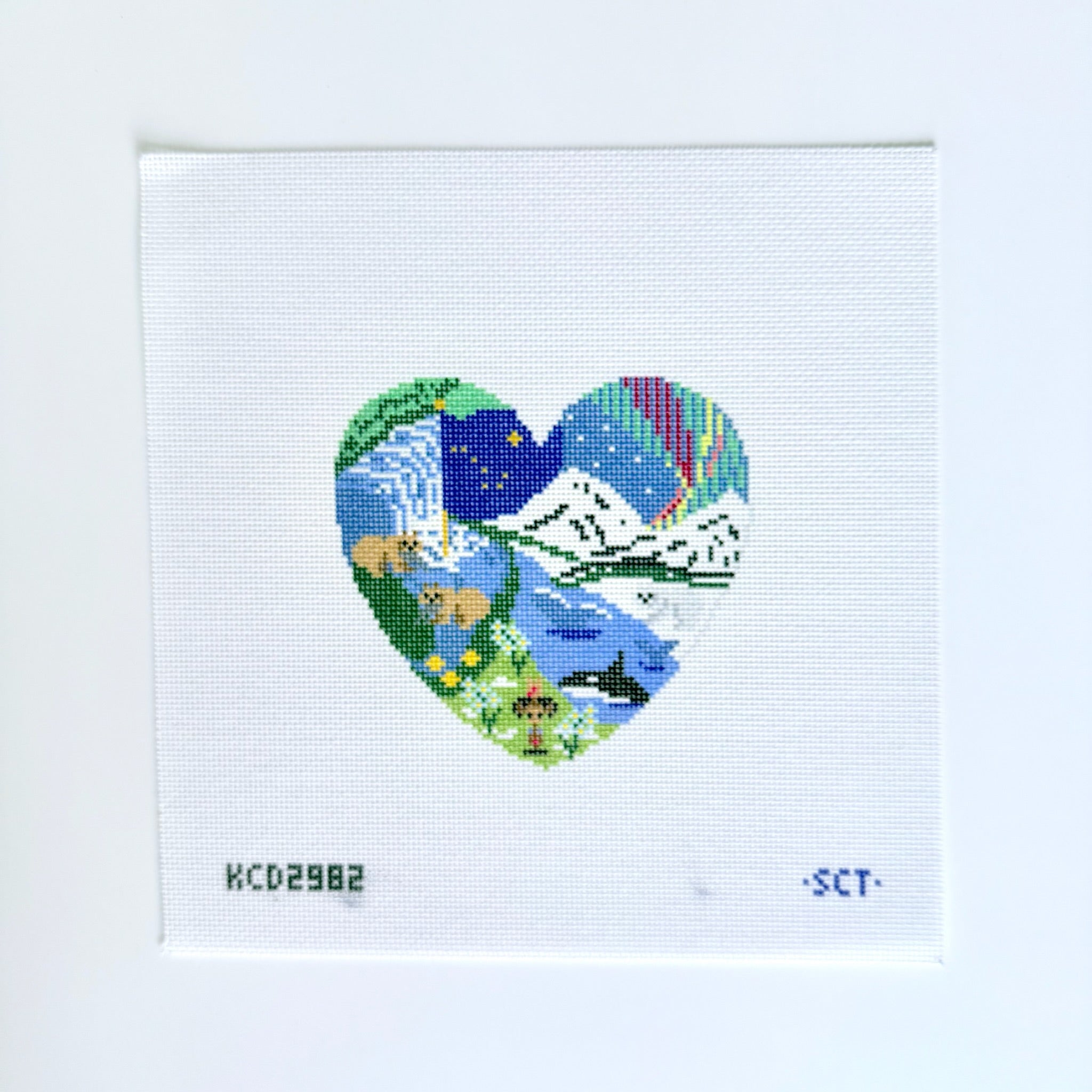 Alaska Is Where the Heart Is Canvas - KC Needlepoint