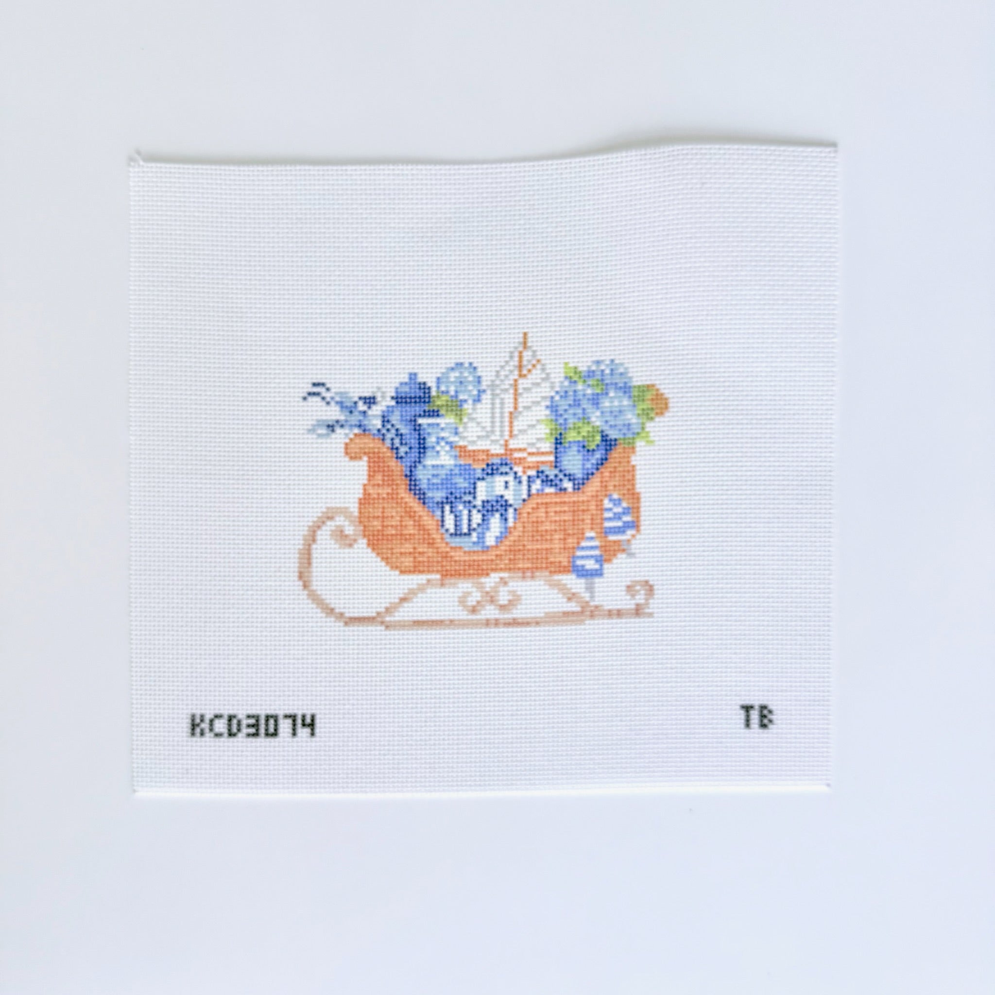 New England Christmas Sleigh Canvas - KC Needlepoint
