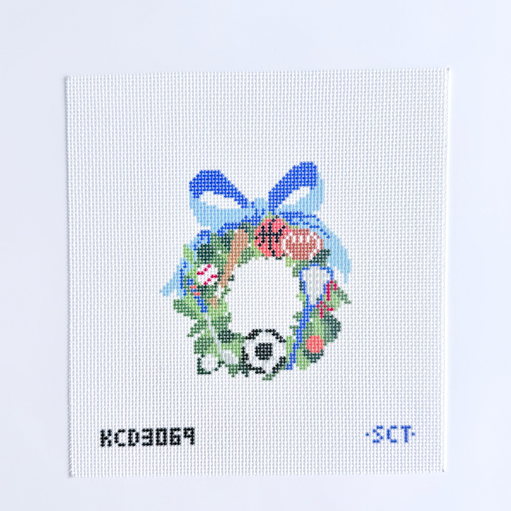 All Sports Wreath Canvas - KC Needlepoint
