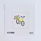 Yellow Bicycle Square Canvas - KC Needlepoint