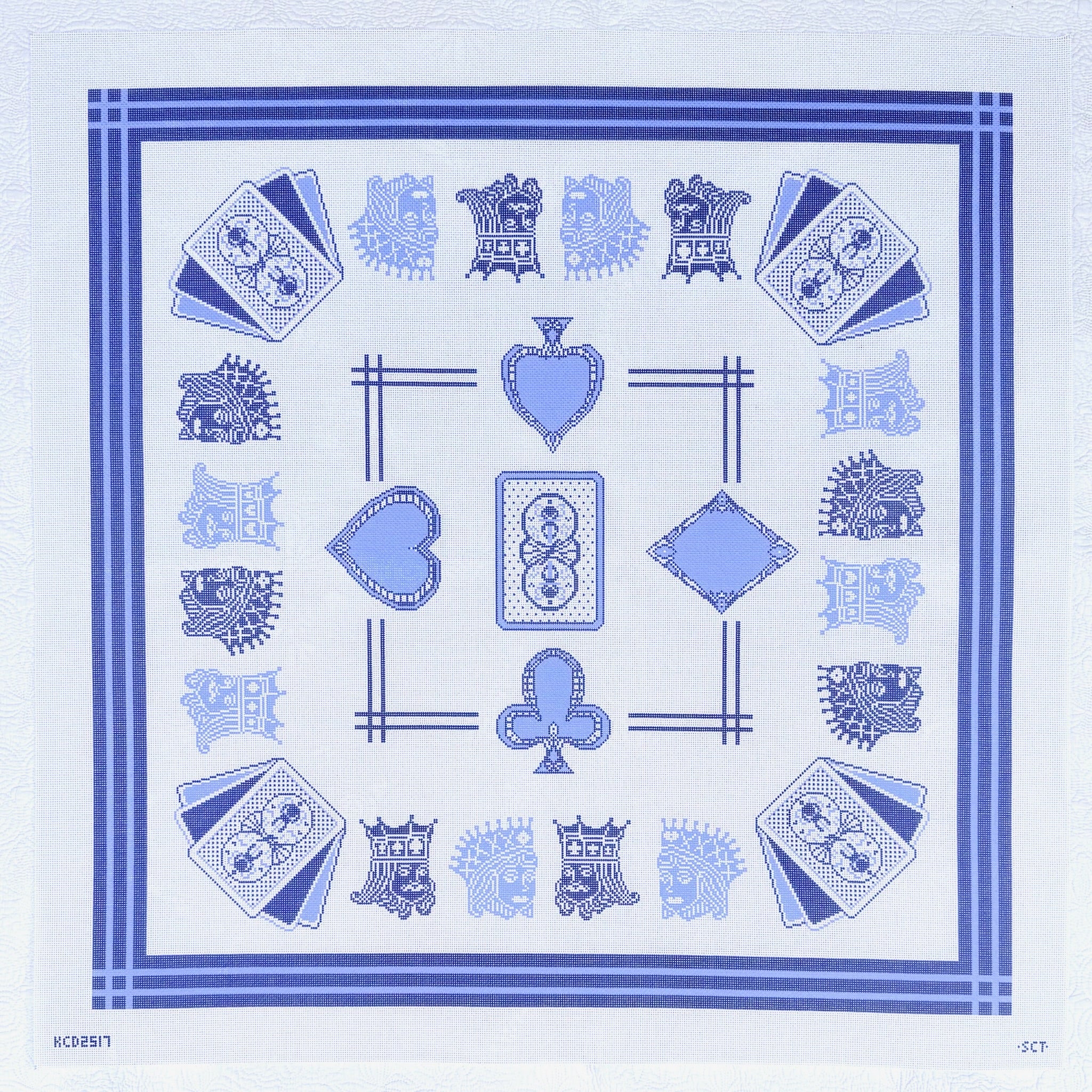 Card Table Mat Canvas - KC Needlepoint
