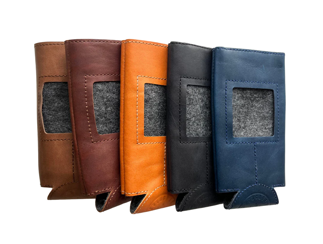 Self Finishing Leather Slim Can Koozie - KC Needlepoint