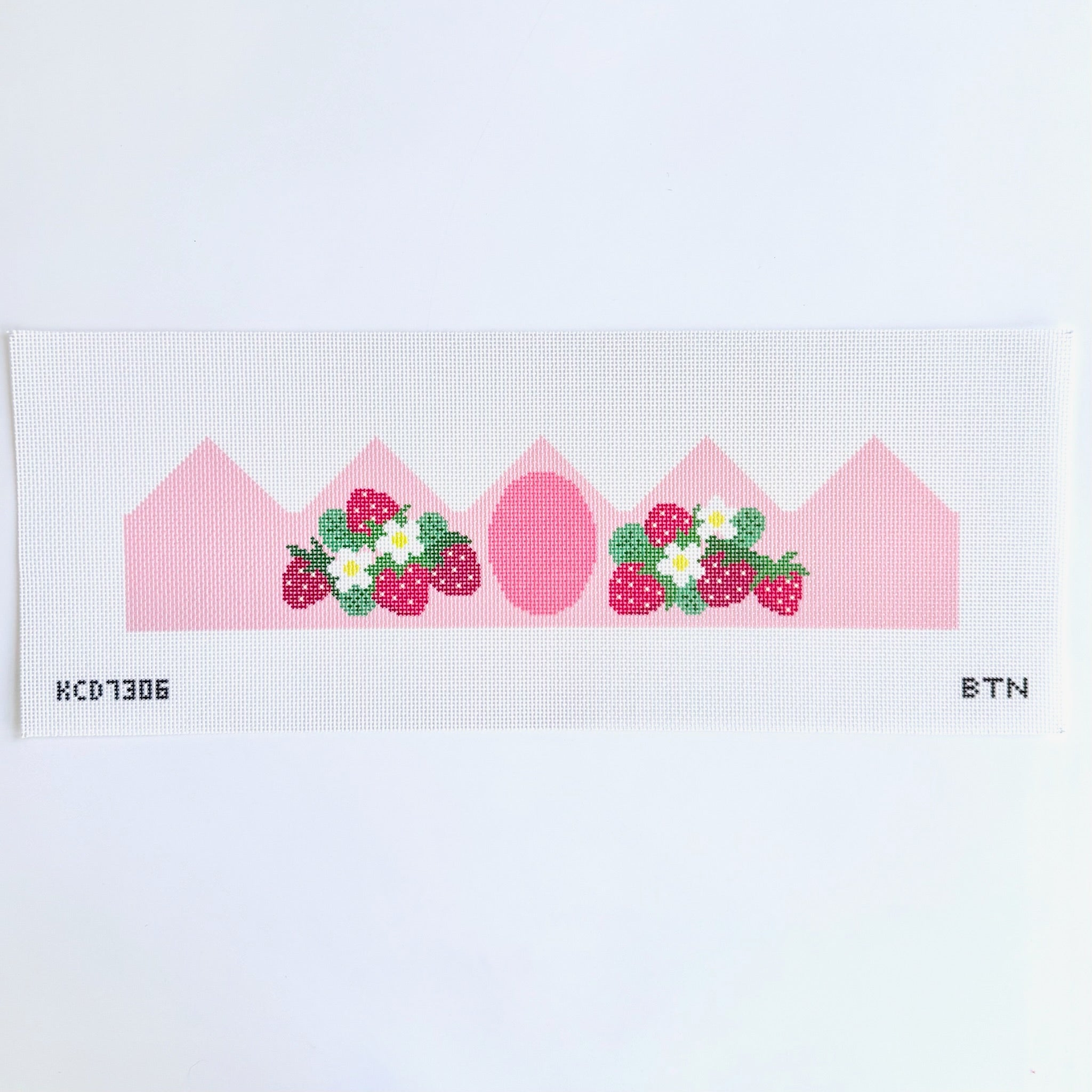 Strawberry Birthday Crown Canvas - KC Needlepoint