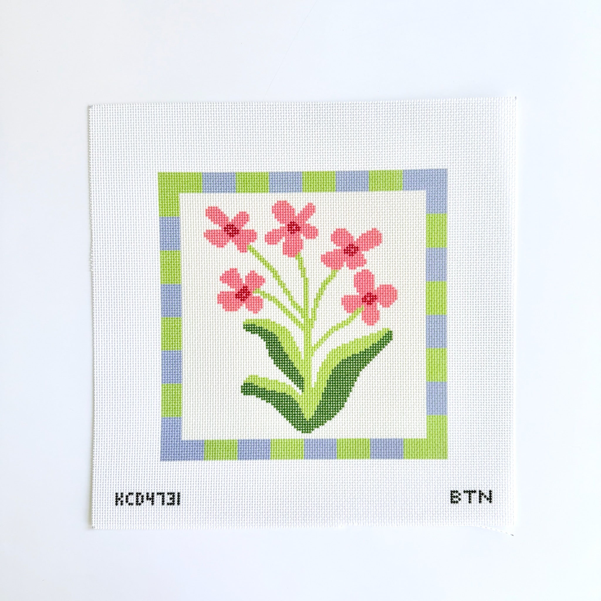 Folk Art Florals Large Square Canvas - KC Needlepoint