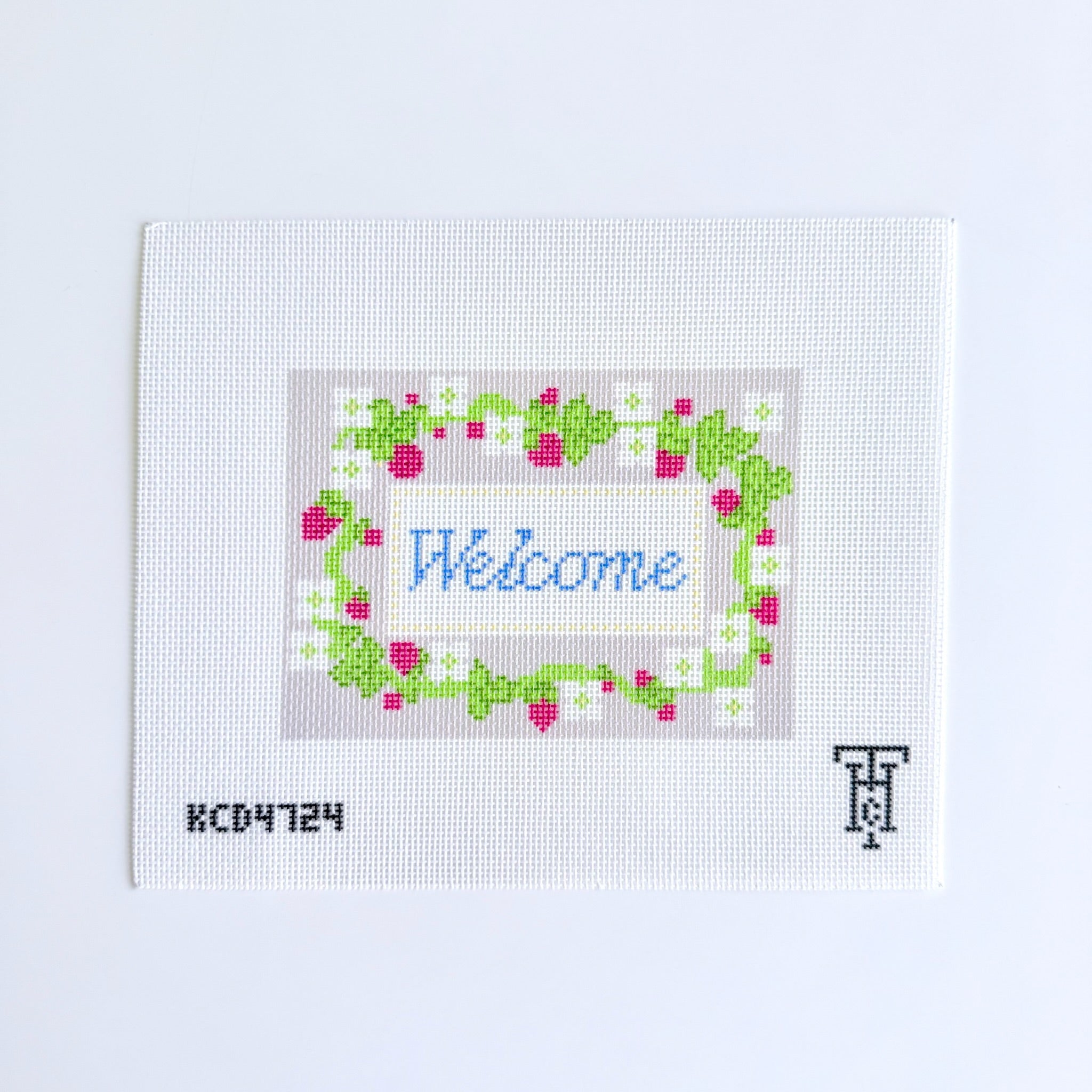 Strawberry Welcome Canvas - KC Needlepoint