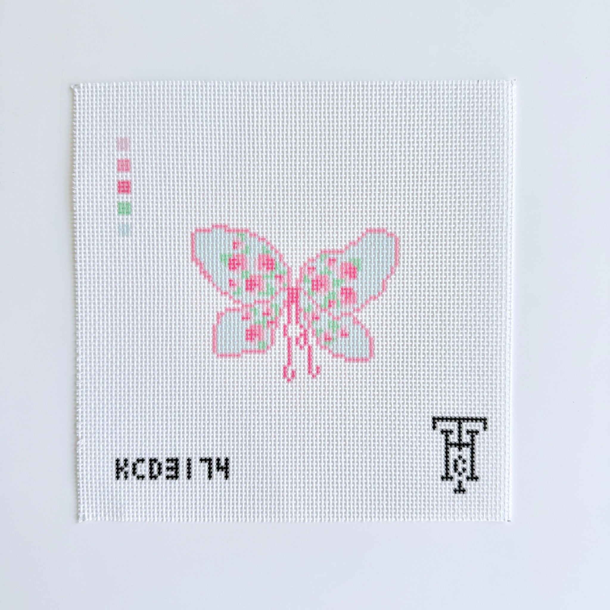 Pink Butterfly Canvas - KC Needlepoint