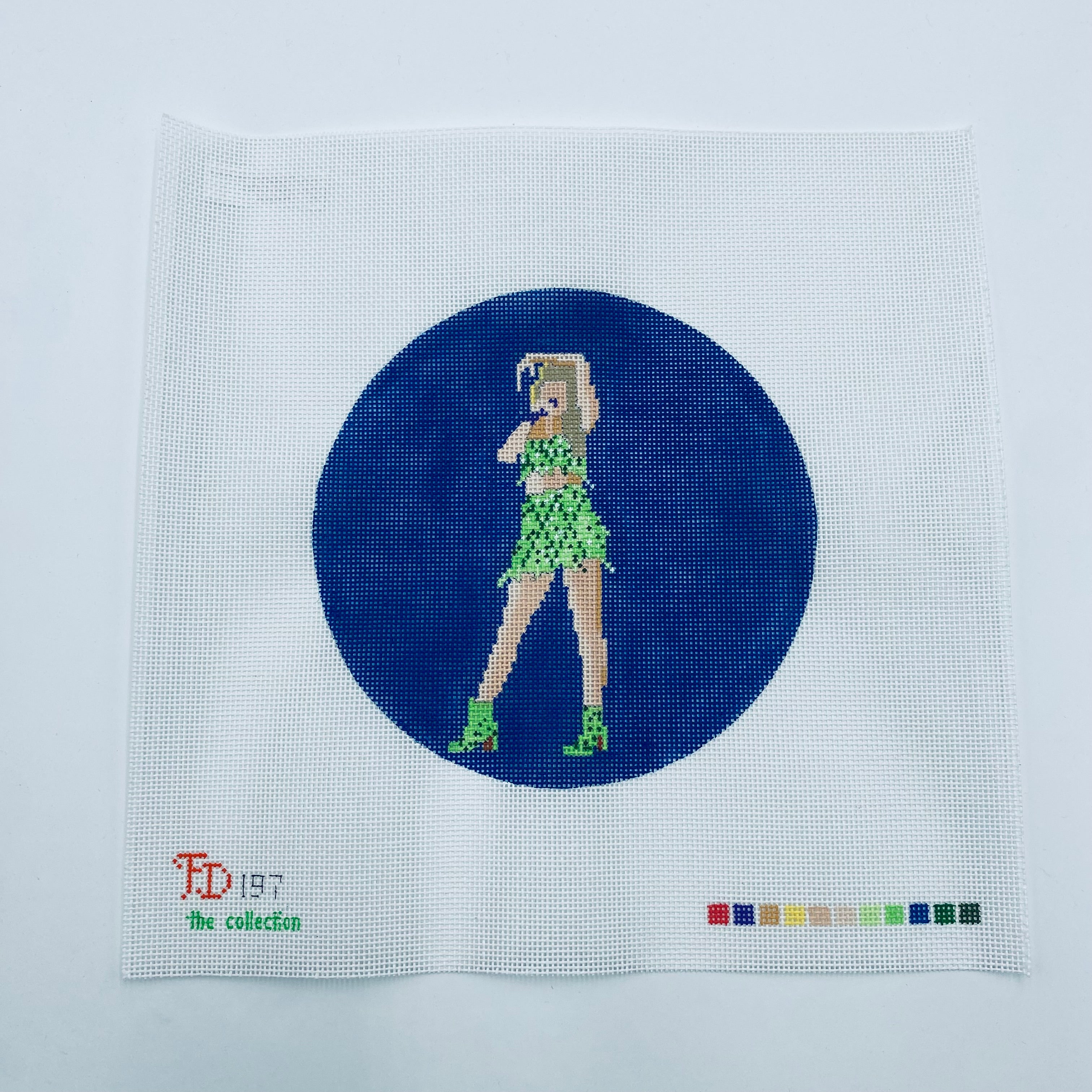 Taylor in Green Canvas - KC Needlepoint
