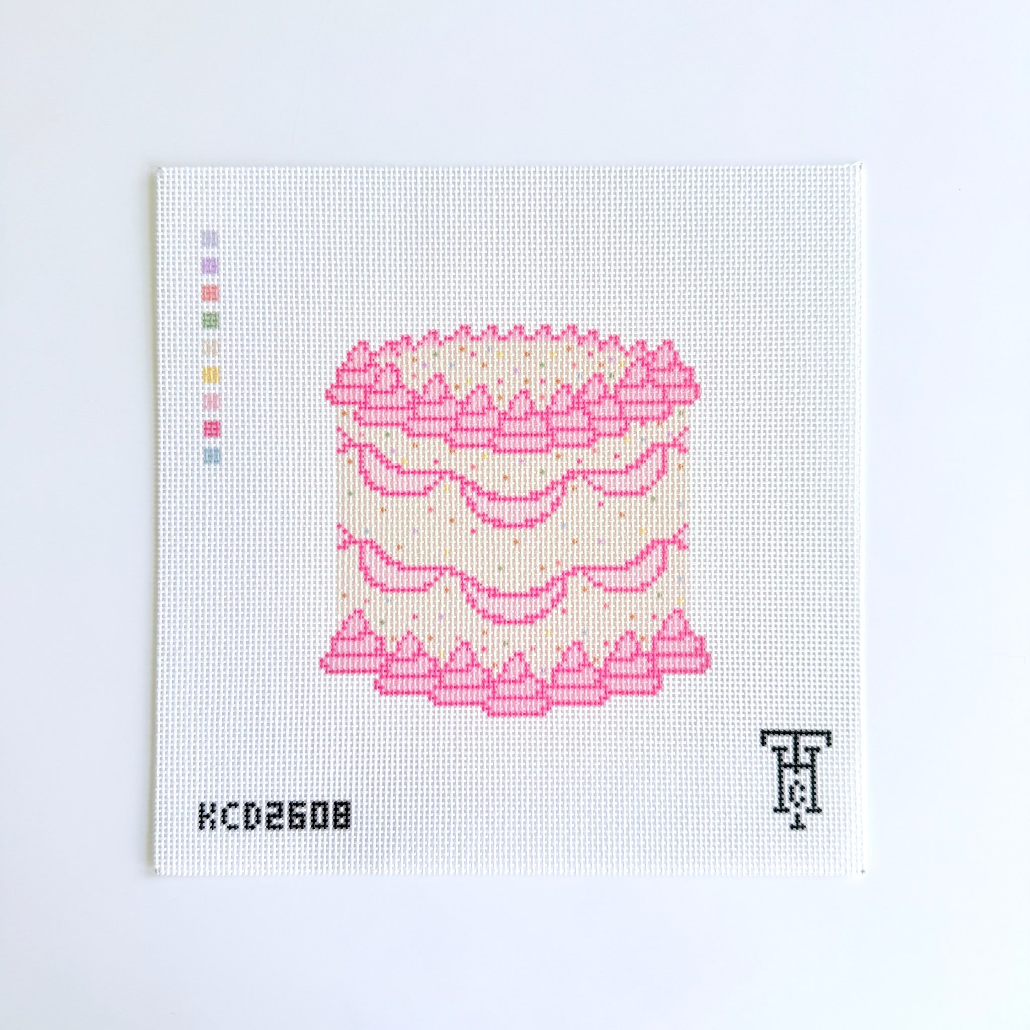 Pink Cake Canvas - KC Needlepoint