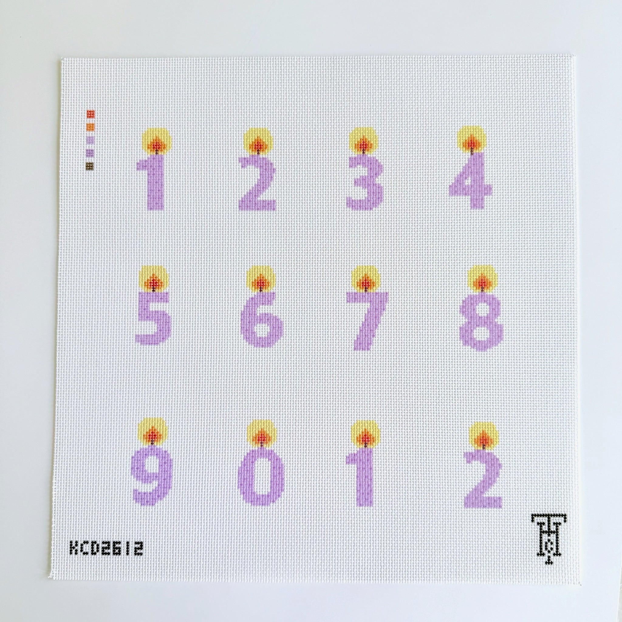 Purple Candles Canvas - KC Needlepoint
