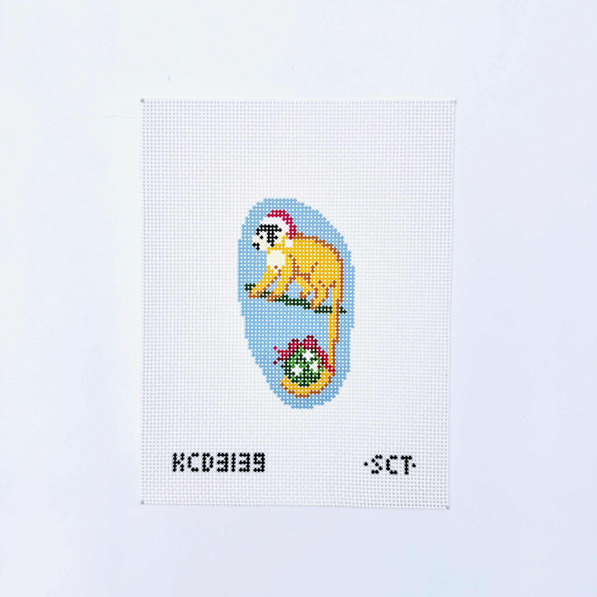 Holiday Squirrel Monkey Canvas - KC Needlepoint