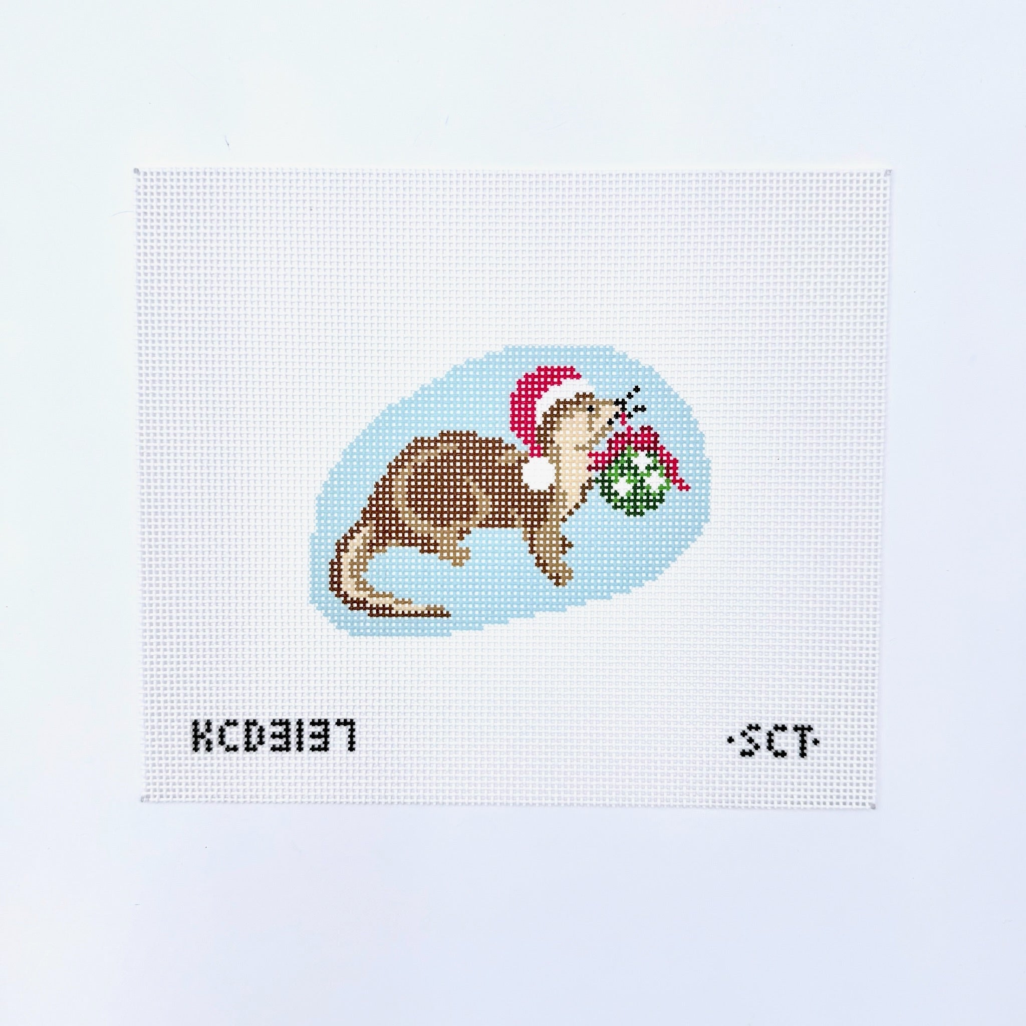 Holiday Otter Canvas - KC Needlepoint