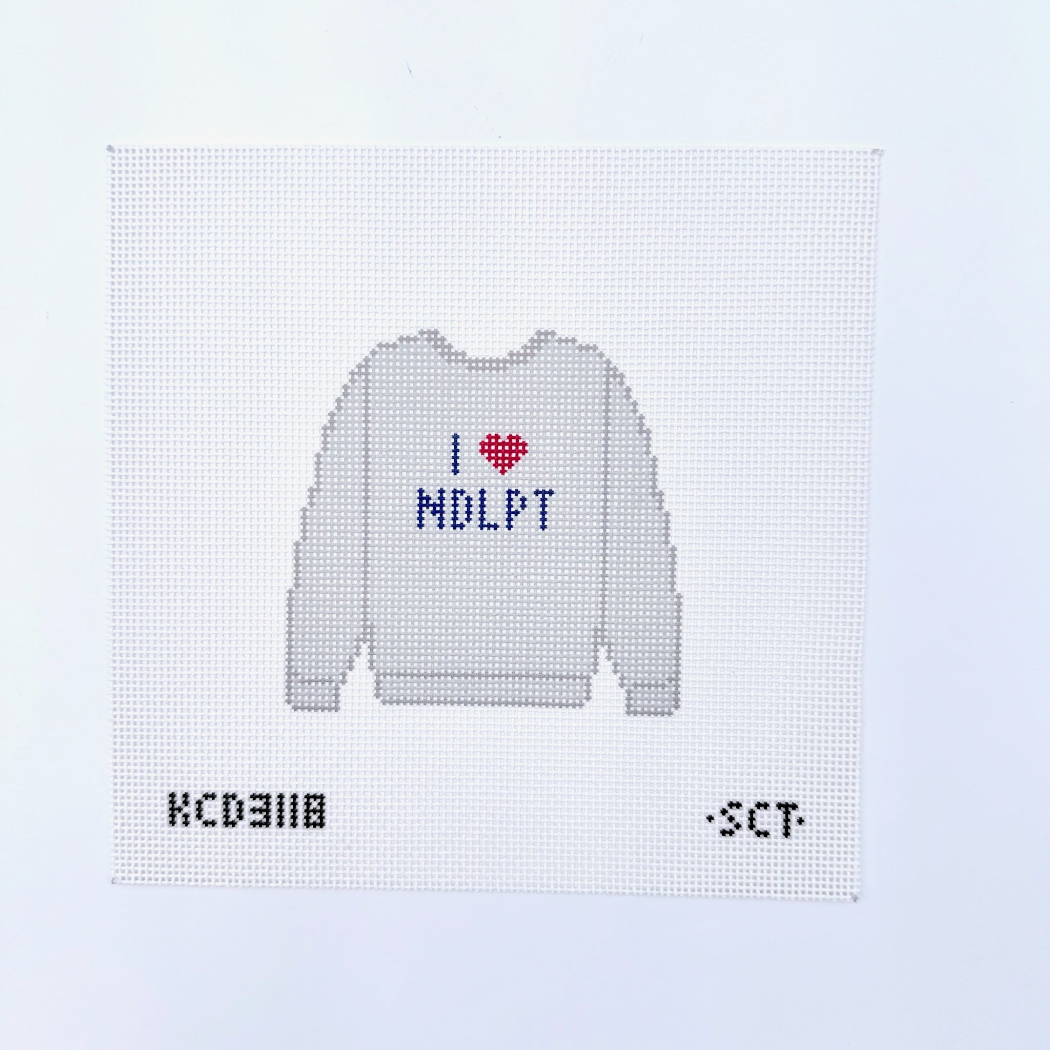 I Heart NDLPT Sweatshirt Canvas - KC Needlepoint