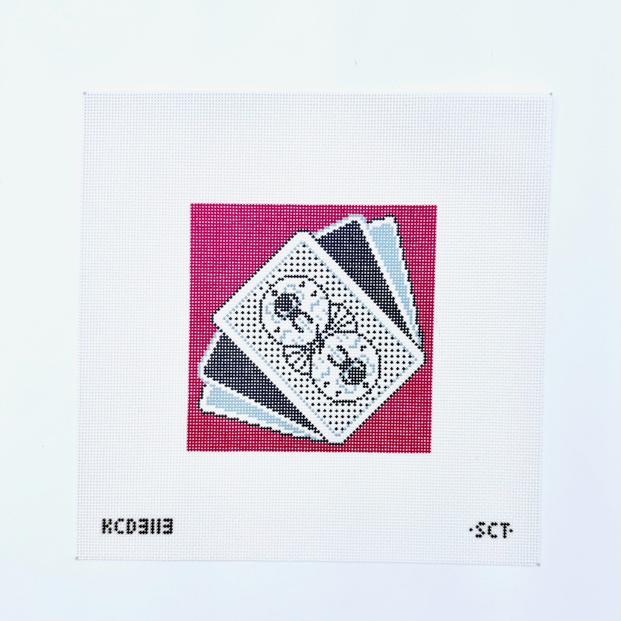 Bicycle Card Coaster Canvas - KC Needlepoint