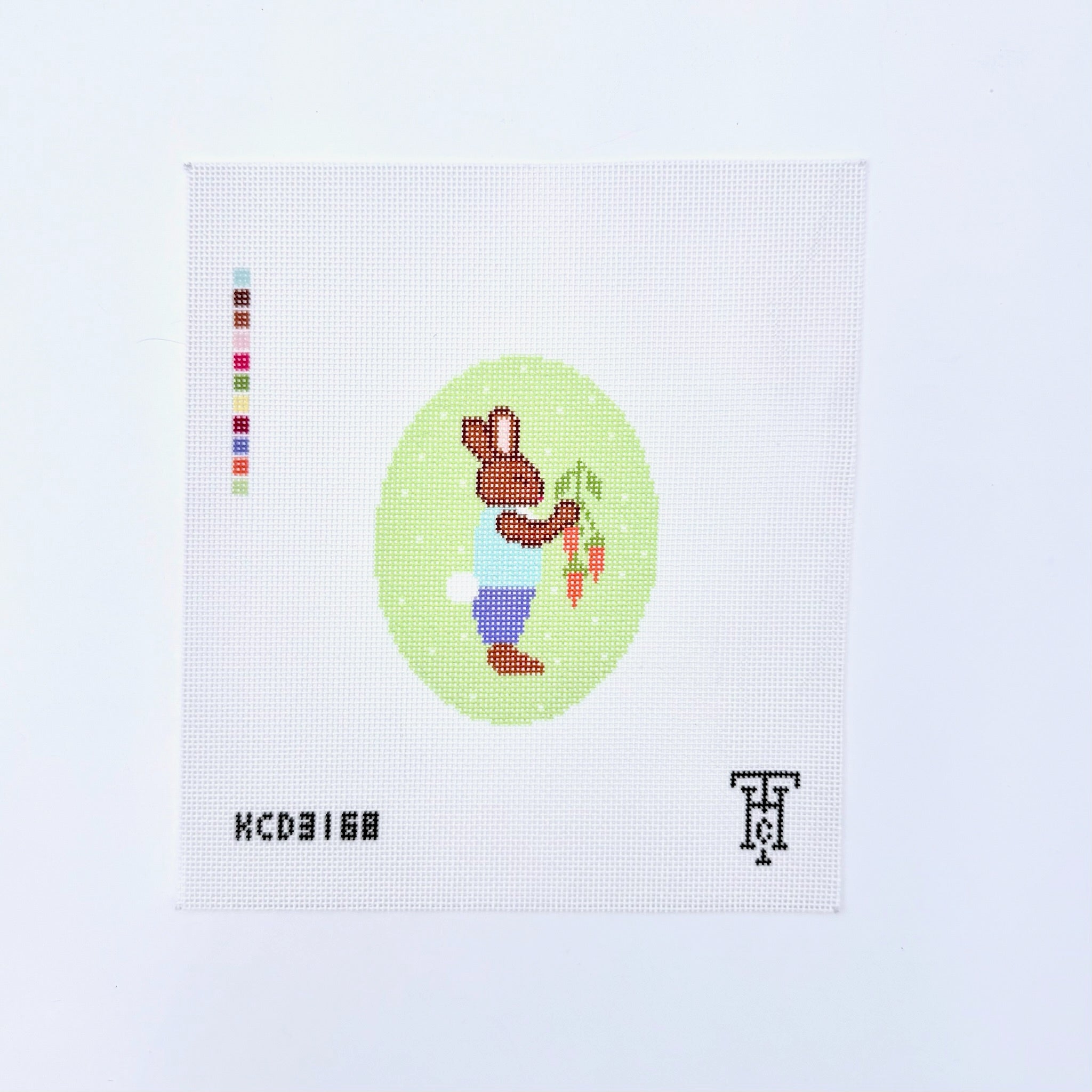 Boy Bunny Easter Egg Canvas - KC Needlepoint