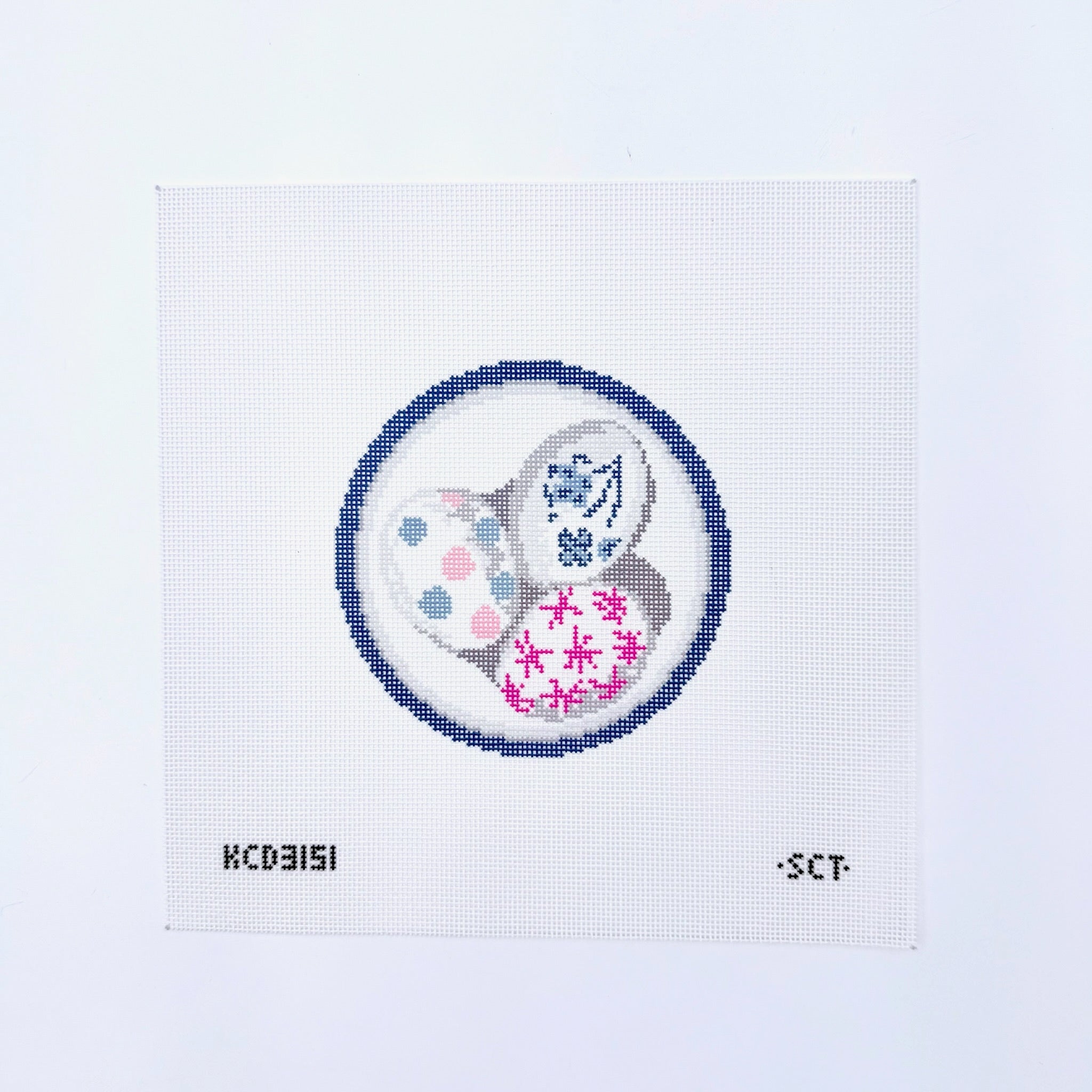 Life Is Like a Bowl of Eggies Round Canvas - KC Needlepoint